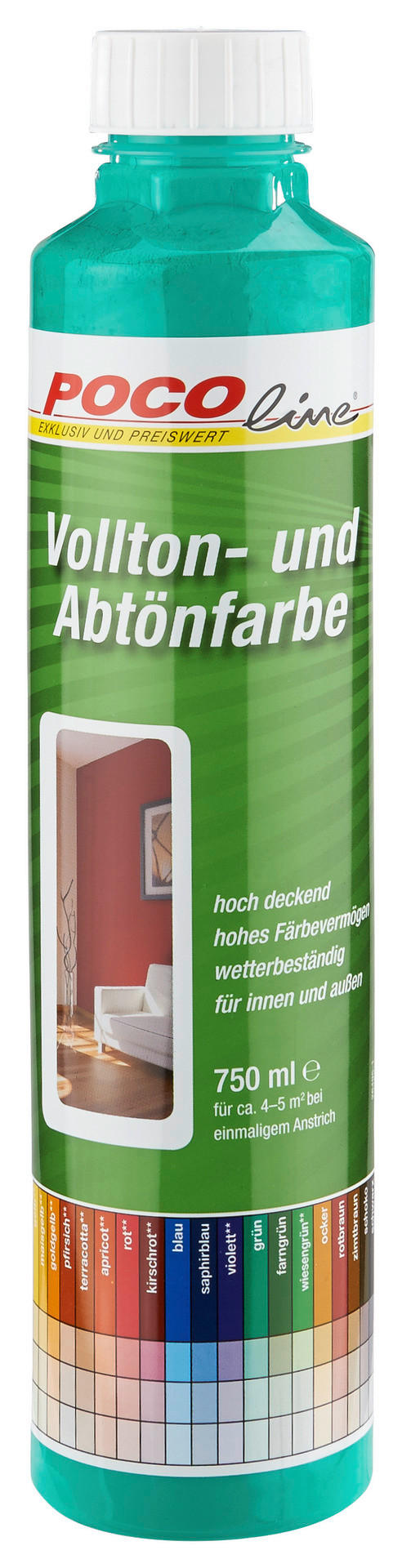 POCOline Vollton- und Abtönfarbe grün ca. 0,75 l