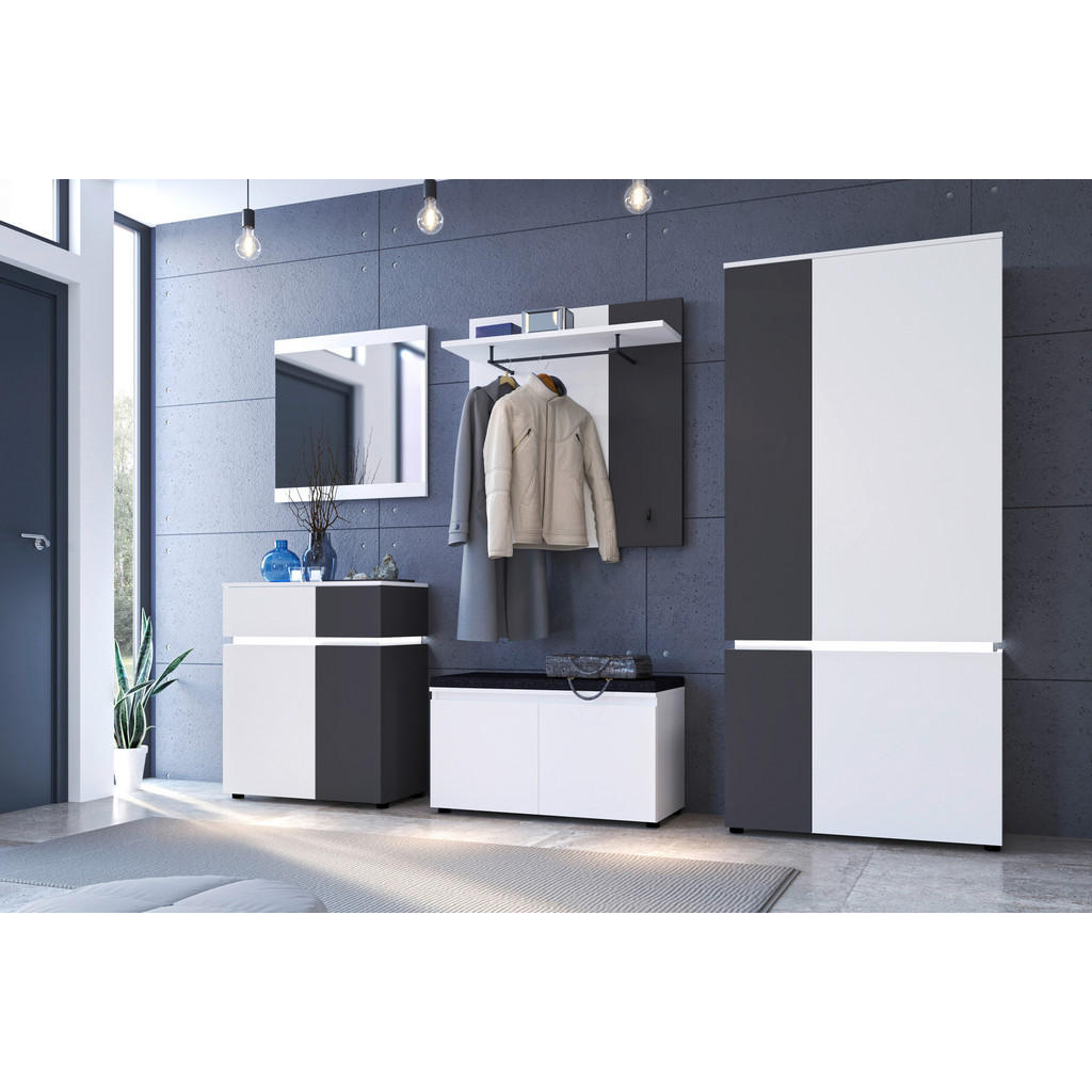 Thumbnail - Garderobenschrank Luce Alpinweiß anthrazit B/H/T: ca. 90x199x40 cm