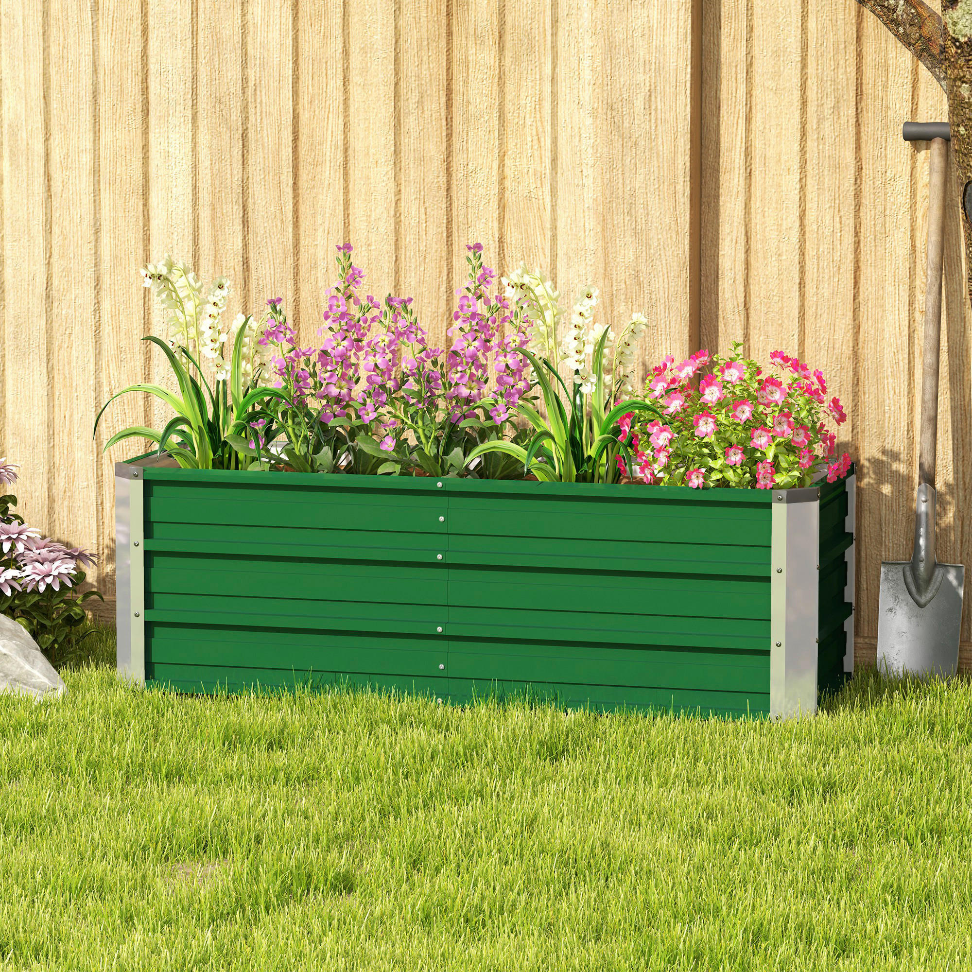 Thumbnail - Outsunny Gartenbeet grün Stahl B/H/L: ca. 47x40x125 cm