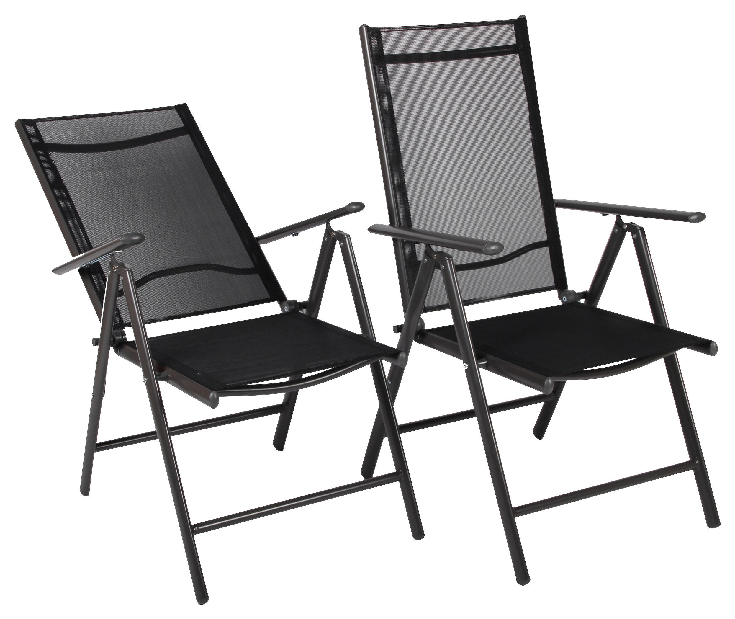 VCM Klappsessel-Set Sonlas anthrazit Textilene B/H/T: ca. 56x105x64 cm