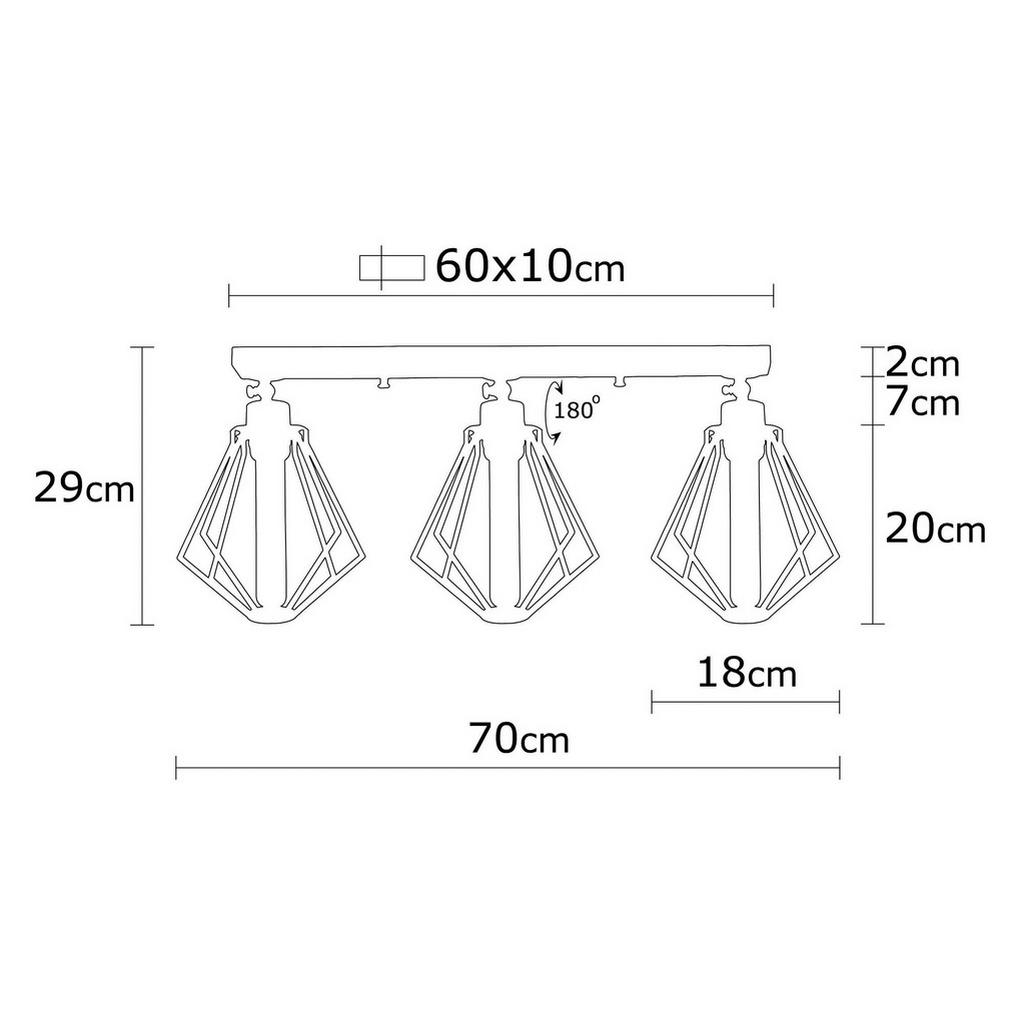 Thumbnail - Opviq Deckenleuchte Oylat gold schwarz Metall B/H/T/L/D: ca. 18x29x18x70x18 cm E27 3 Brennstellen