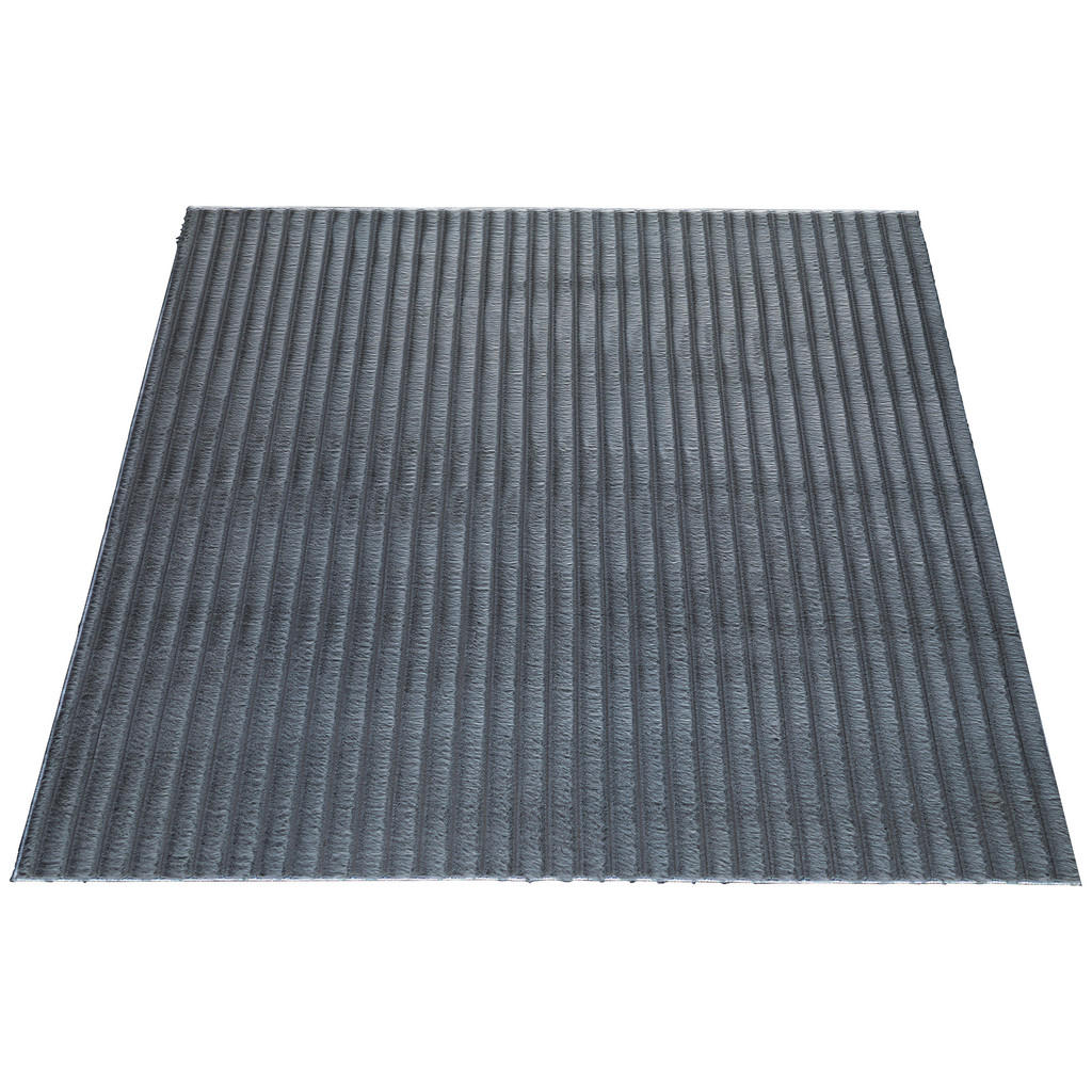 Thumbnail - Fellimitat Stripy anthrazit B/L: ca. 120x160 cm