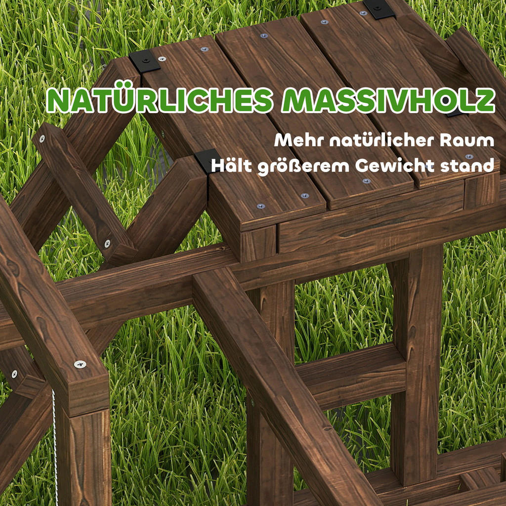 Thumbnail - PawHut Hühner-Spielgerüst kaffee Holz B/H/L: ca. 60x55x82 cm