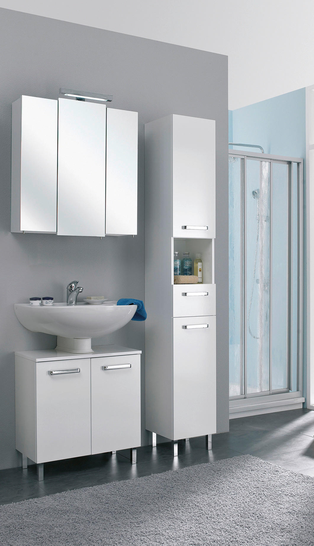 Thumbnail - Badezimmer-Set Quickset 312 weiß glanz B/H/T: ca. 98x200x33 cm