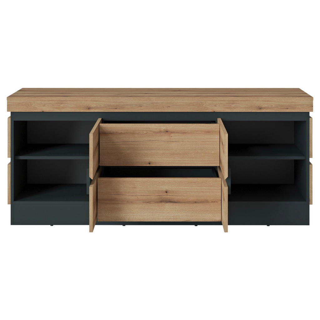 Thumbnail - TV-Lowboard Corte Eiche Evoke Coast Nachbildung anthrazit B/H/T: ca. 161x68x45 cm