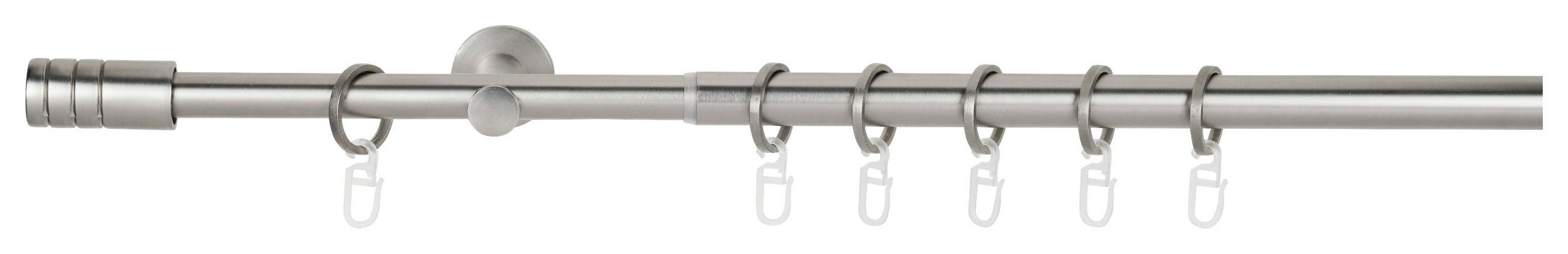 Gardinenstange Edelstahloptik Aluminium ausziehbar von ca. 160 bis 280 cm 1.0 Läufe