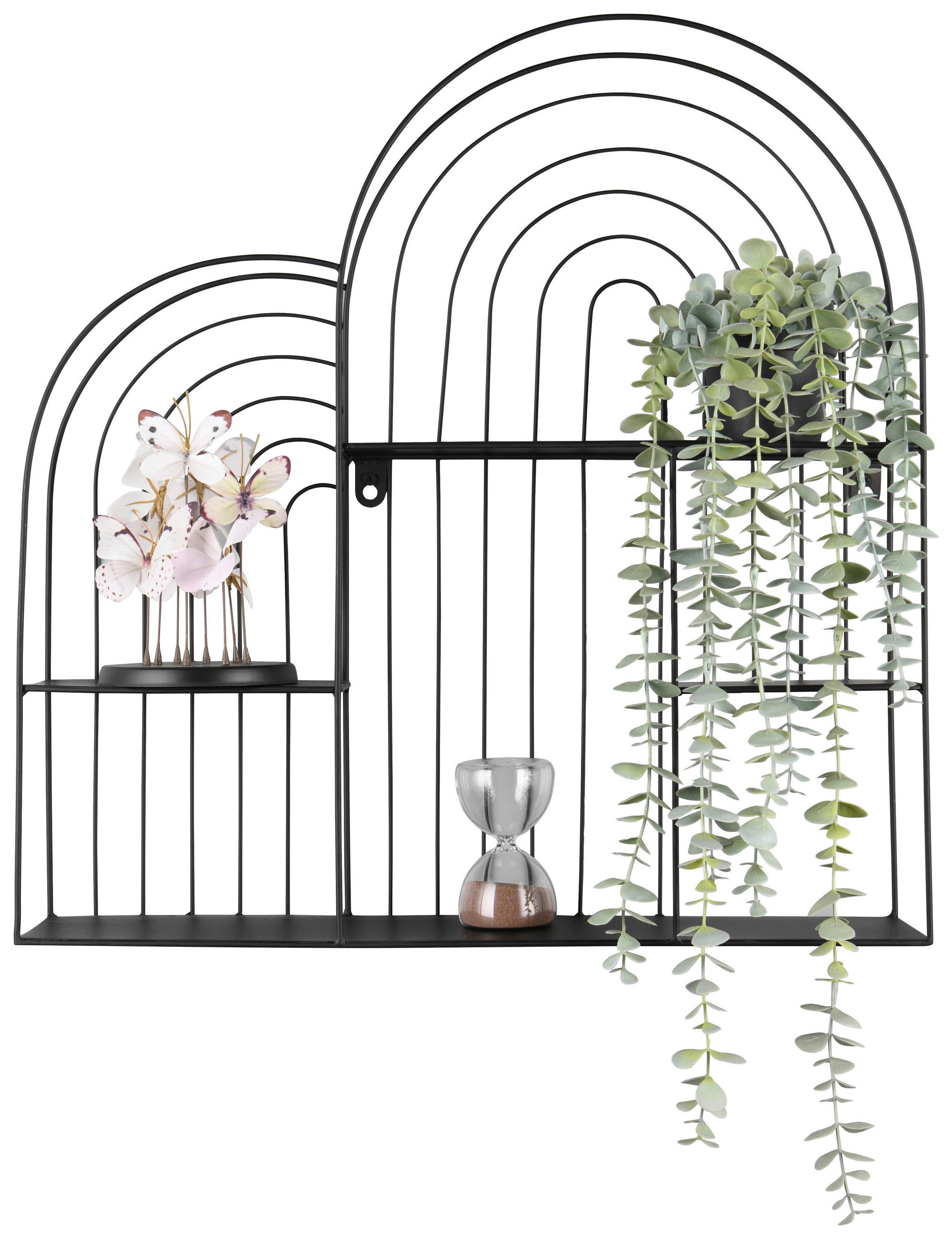 Thumbnail - Wandregal Ivy schwarz B/H/T: ca. 55x54x11 cm