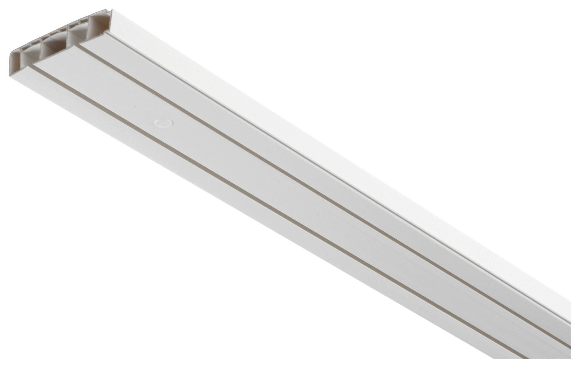 Boviva Gardinenschiene weiß Kunststoff L: ca. 150 cm 2.0 Läufe