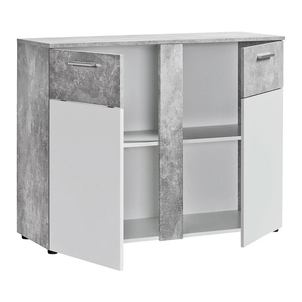 Thumbnail - Kommode Trentino Beton Optik weiß B/H/T: ca. 100x81x40 cm
