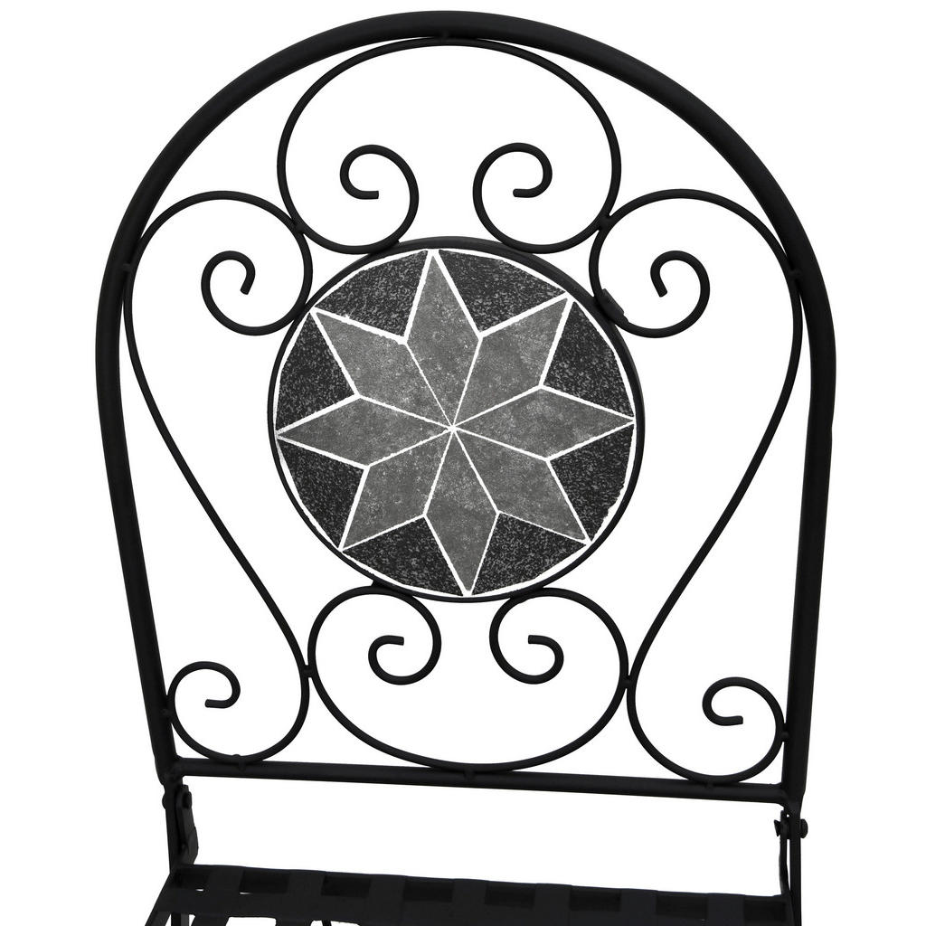 Thumbnail - POCOline Gartenstuhl Mosaik schwarz Stahl B/H/L: ca. 45x88x40 cm