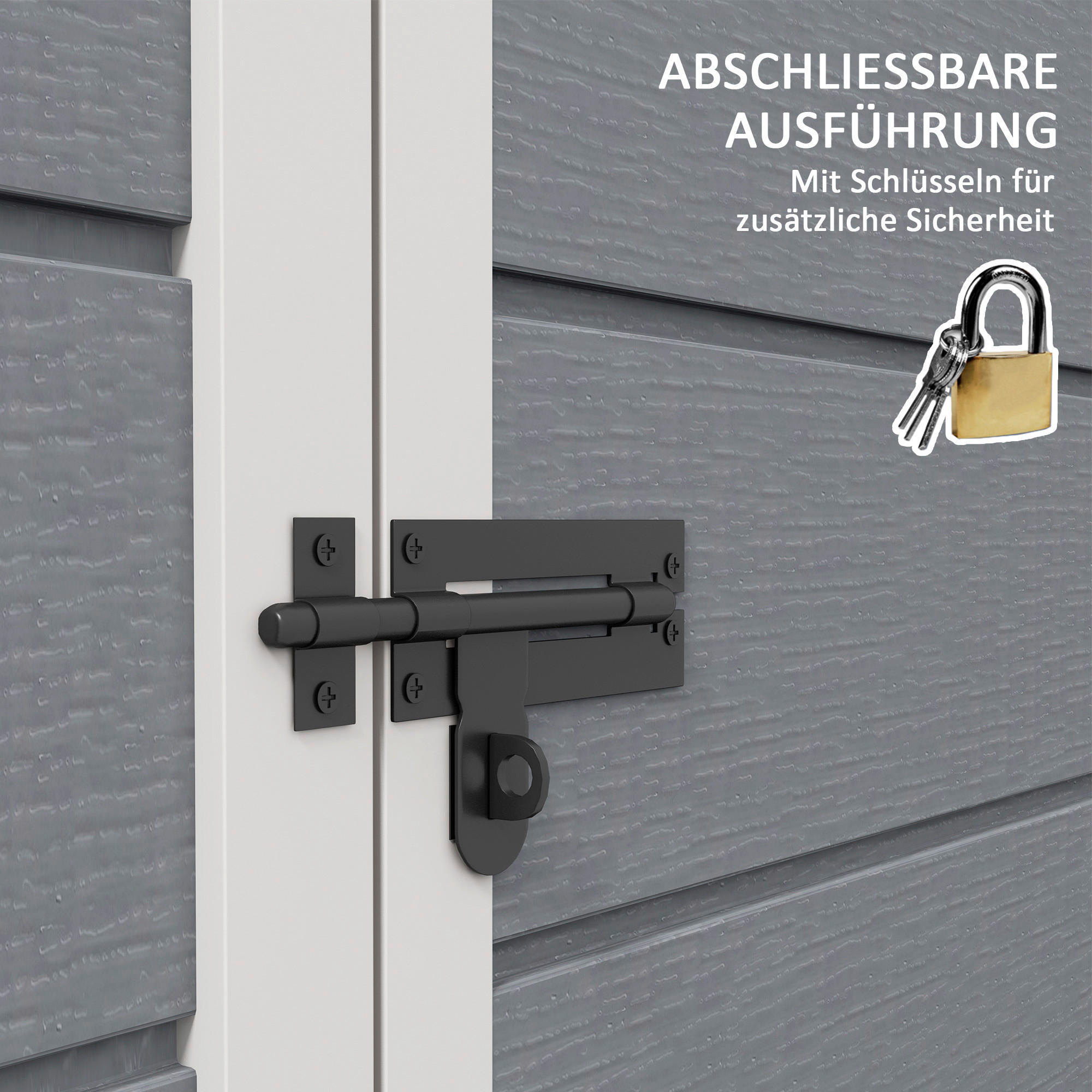 Thumbnail - Outsunny Gartenschuppen grau Kunststoff B/H/L: ca. 134x210x183 cm