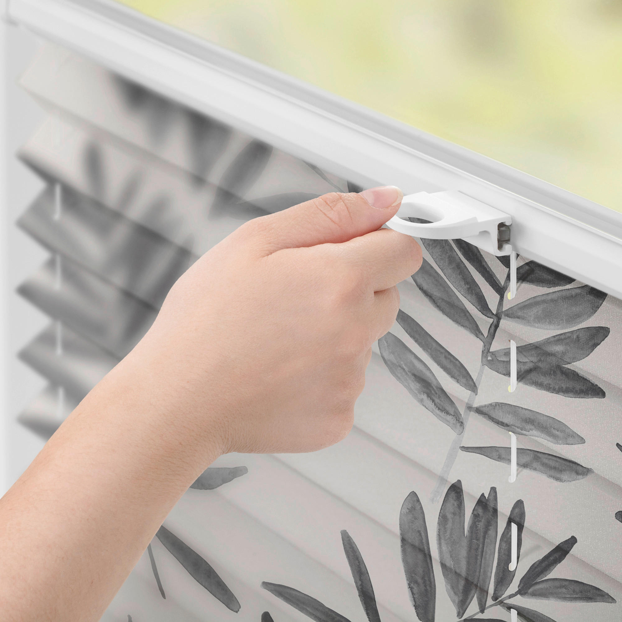 Thumbnail - LICHTBLICK Spannplissee Black Watercolor schwarz B/L: ca. 100x130 cm