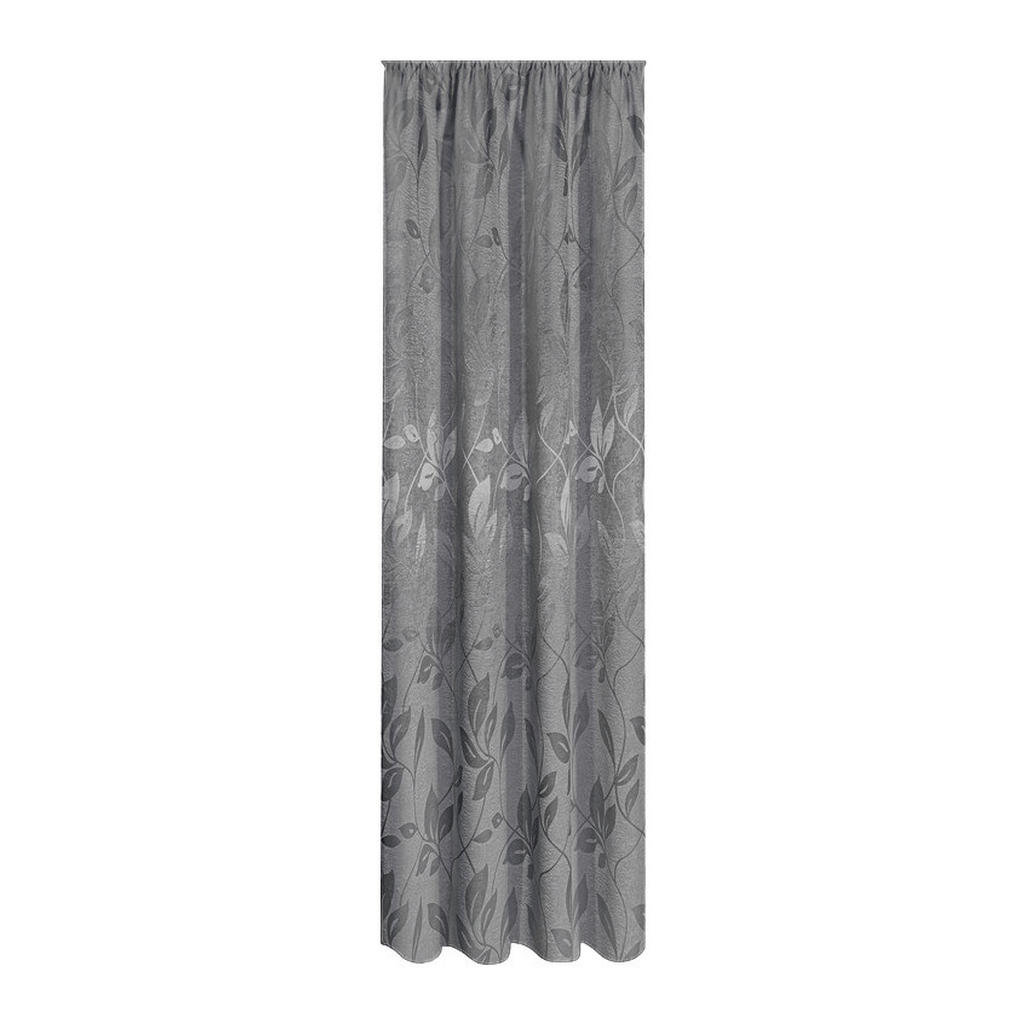 Thumbnail - Happy Home Dekovorhang Blätter silber B/L: ca. 140x245 cm