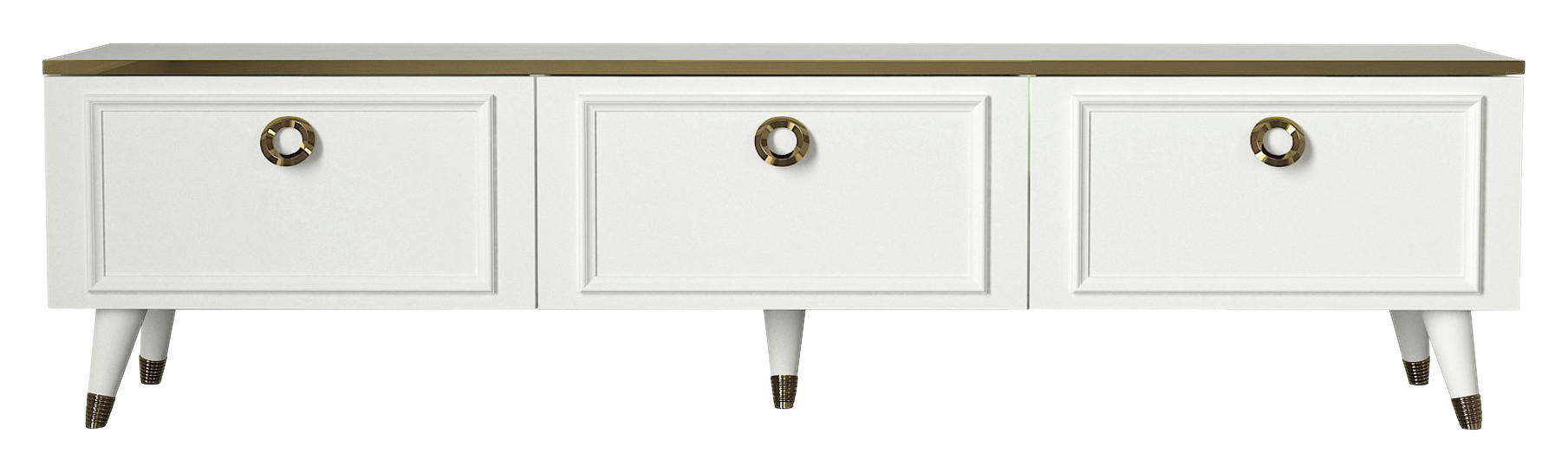 TV-Lowboard Cornelia weiß B/H/T: ca. 180x46,3x35 cm