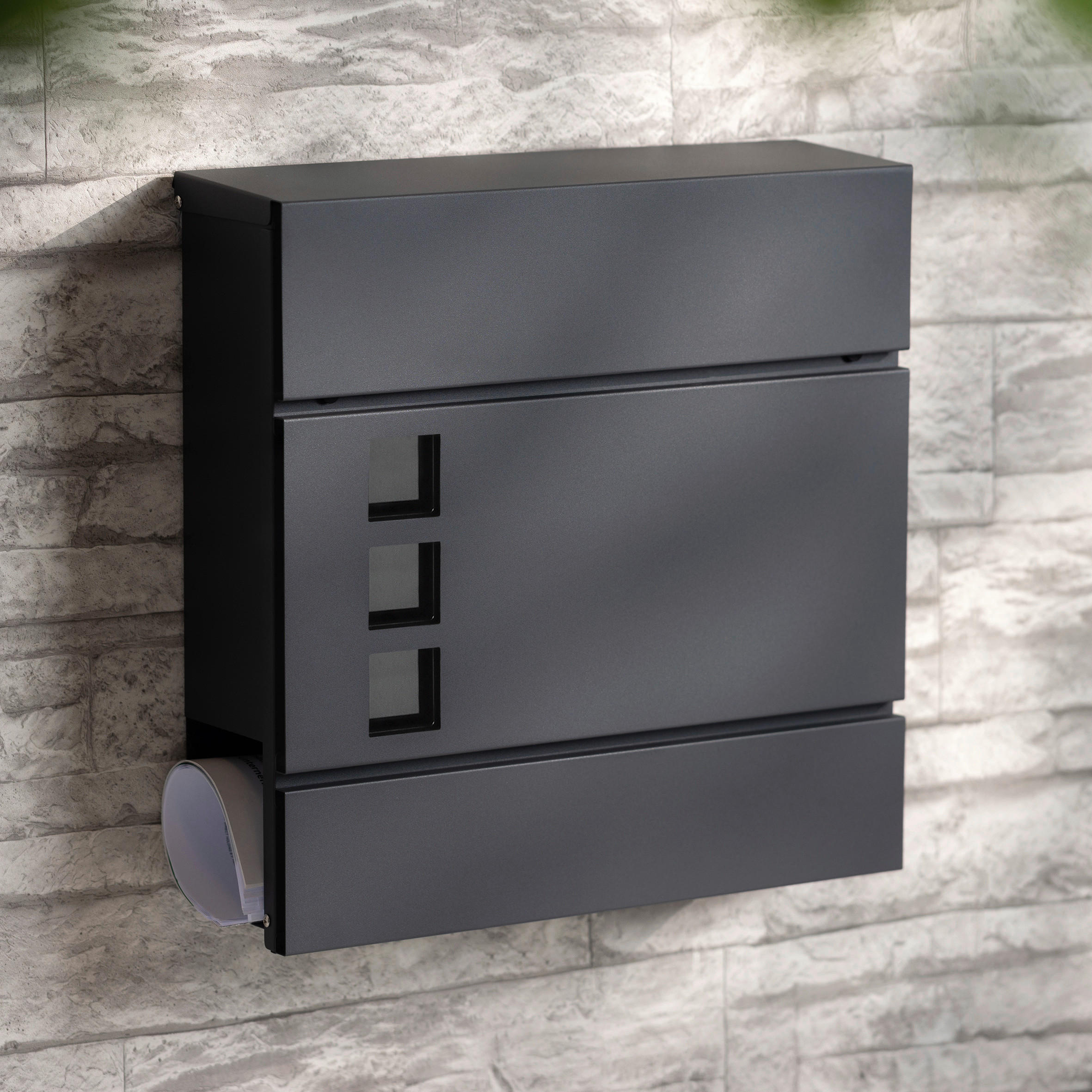 Thumbnail - Briefkasten schwarz B/H/L: ca. 15,5x42x42,5 cm