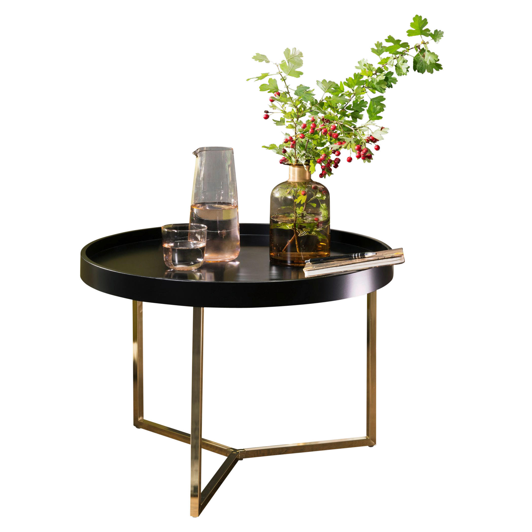 Wohnling Couchtisch schwarz gold B/H/T: ca. 0x42x0 cm