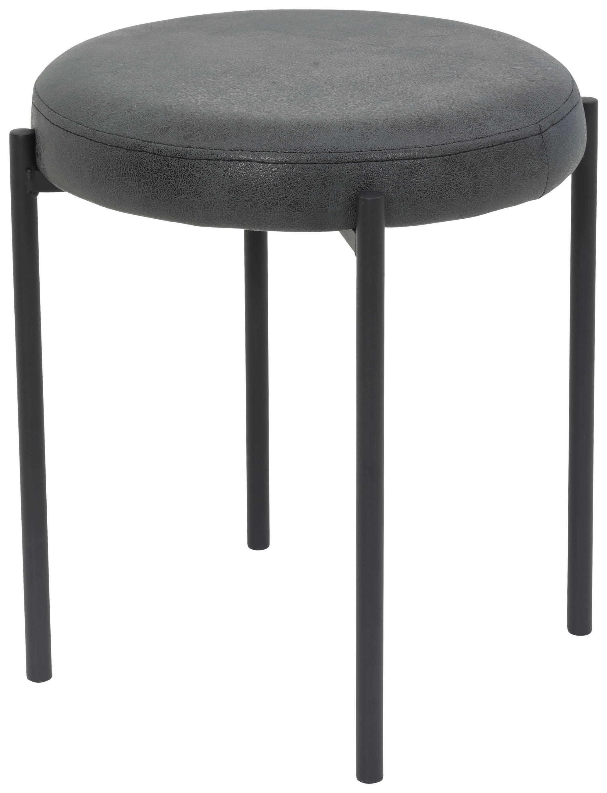 Hocker Sammy anthrazit Microfaser H/D: ca. 46x38 cm