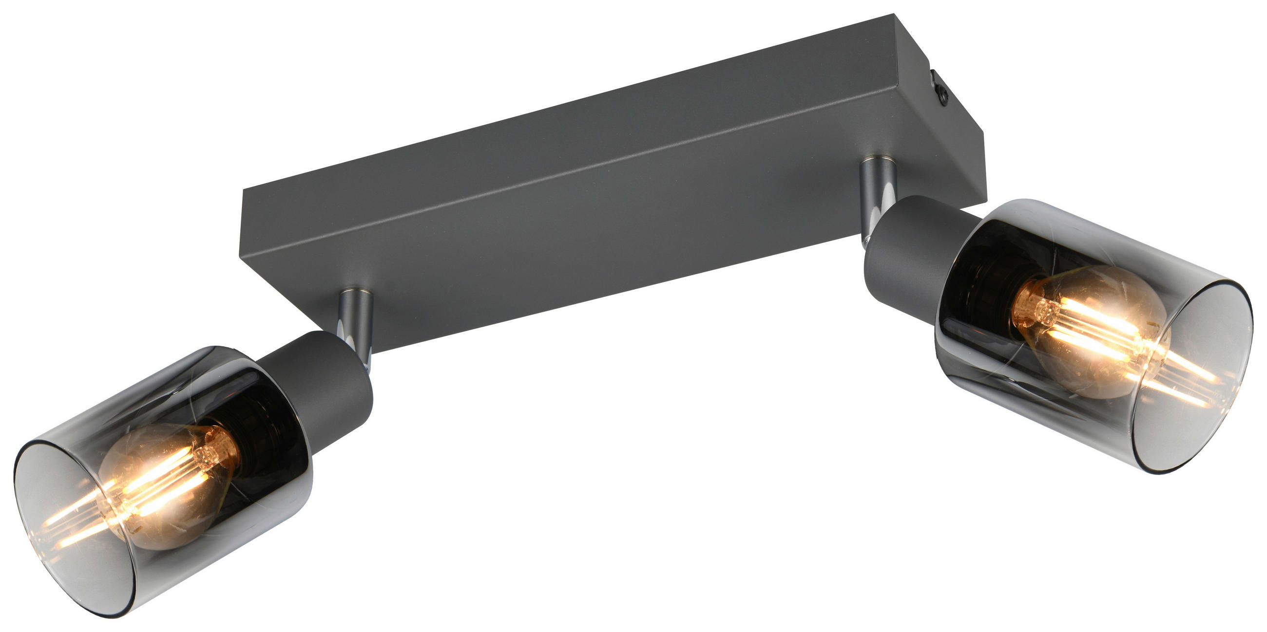 Reality Spotleuchte Cadiz anthrazit Glas Metall B/H/L/D: ca. 27,5x17x8,5x7 cm E14 2 Brennstellen