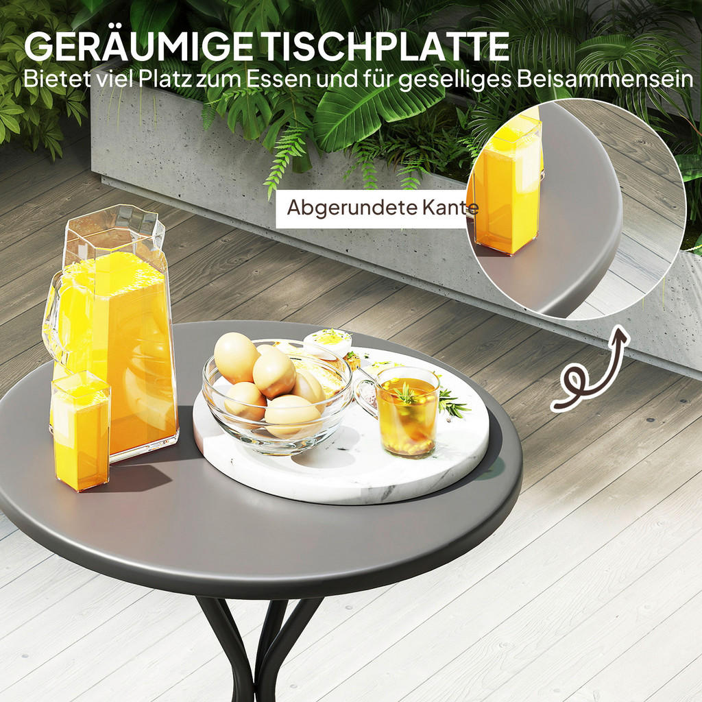 Thumbnail - Outsunny Gartentisch schwarz Metall B/H/L: ca. 60x70x60 cm