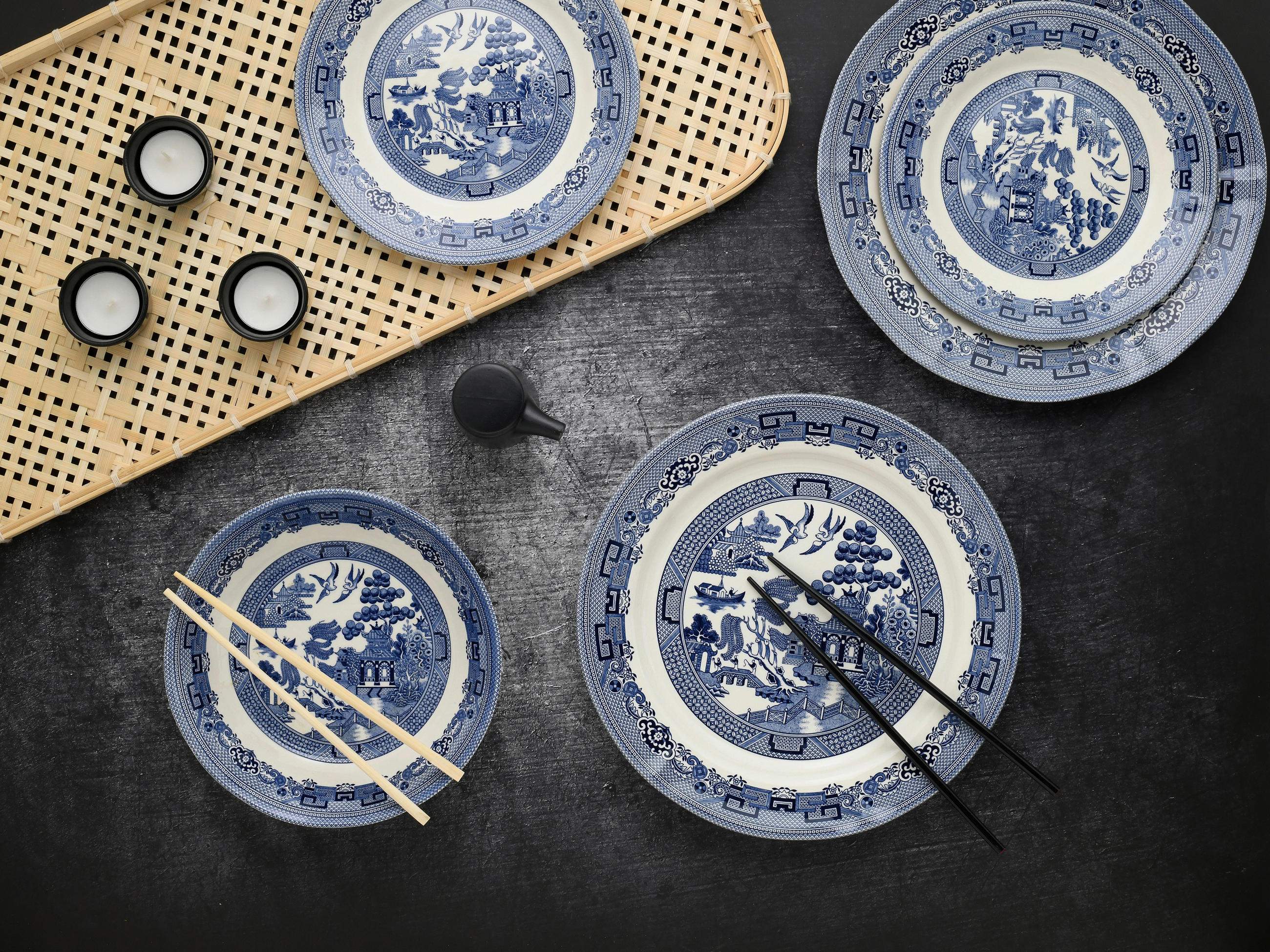 Thumbnail - CreaTable Tafelservice China Town blau Steingut 18 tlg.