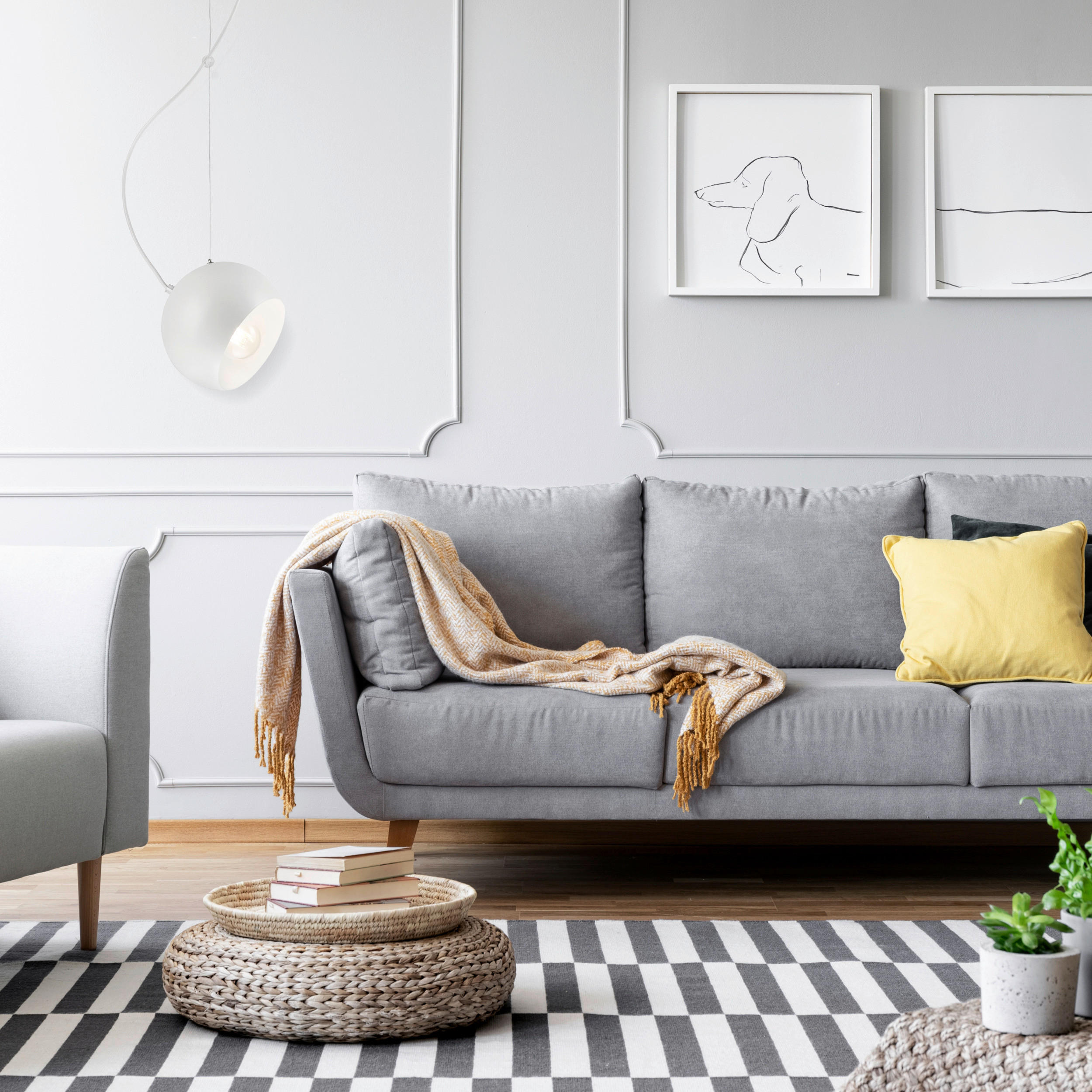 Thumbnail - Lamkur Pendelleuchte INEZ 37424 weiß Stahl H/L: ca. 85x17 cm E27 1 Brennstellen