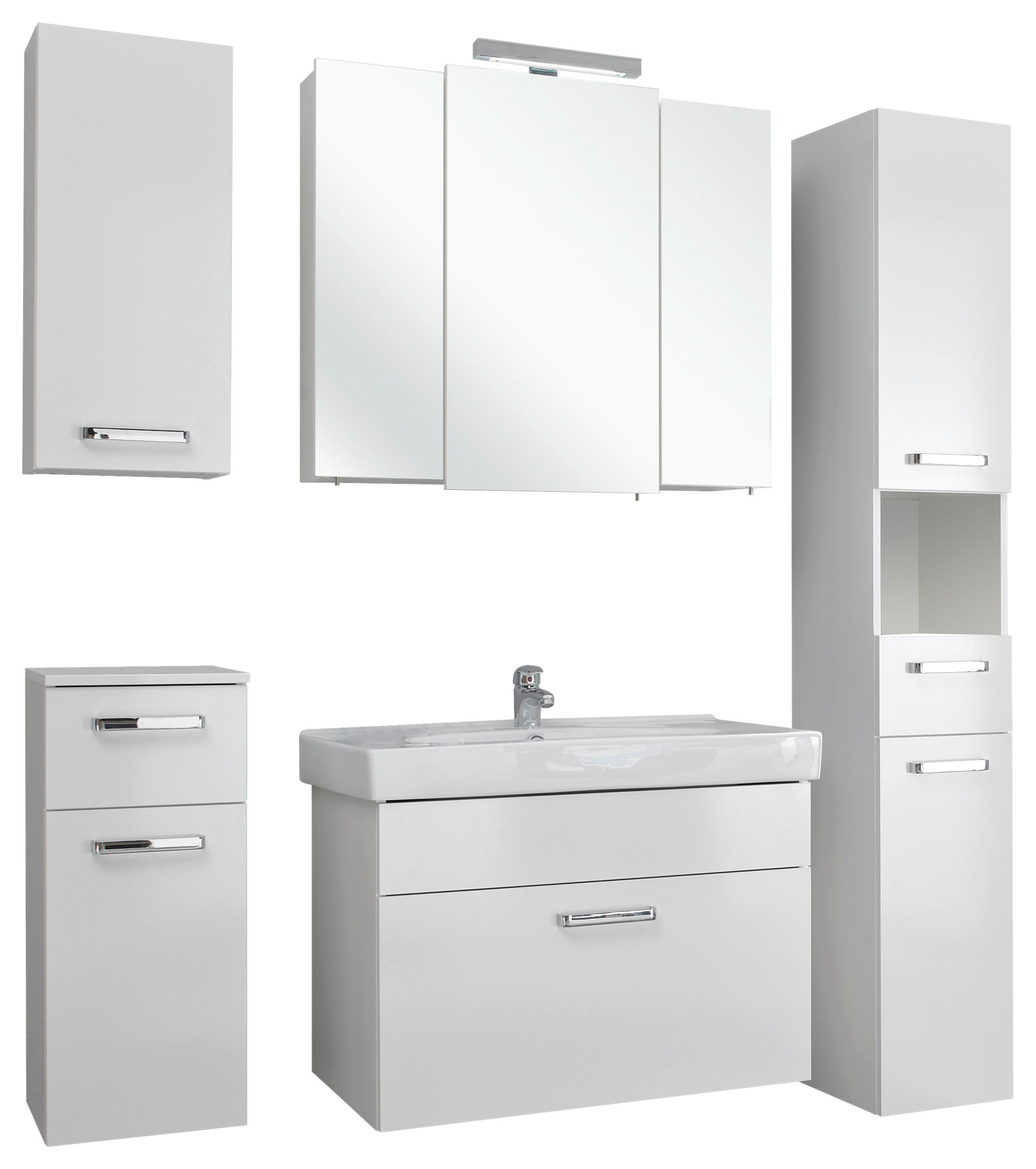 Badezimmer-Set Quickset 312 weiß glanz B/H/T: ca. 143x200x48 cm