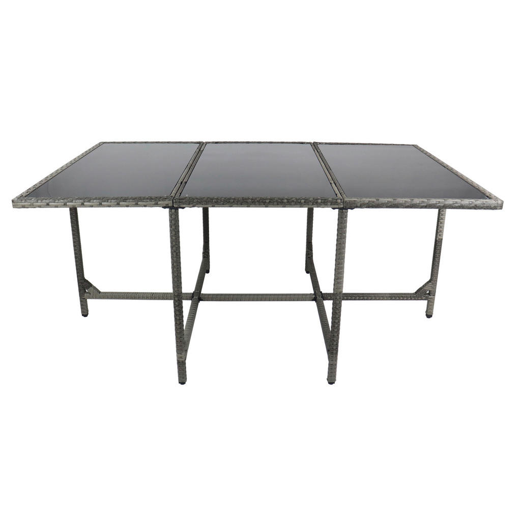 Thumbnail - VCM Gartentisch Raloso grau Rattan B/H/L: ca. 170x74x110 cm