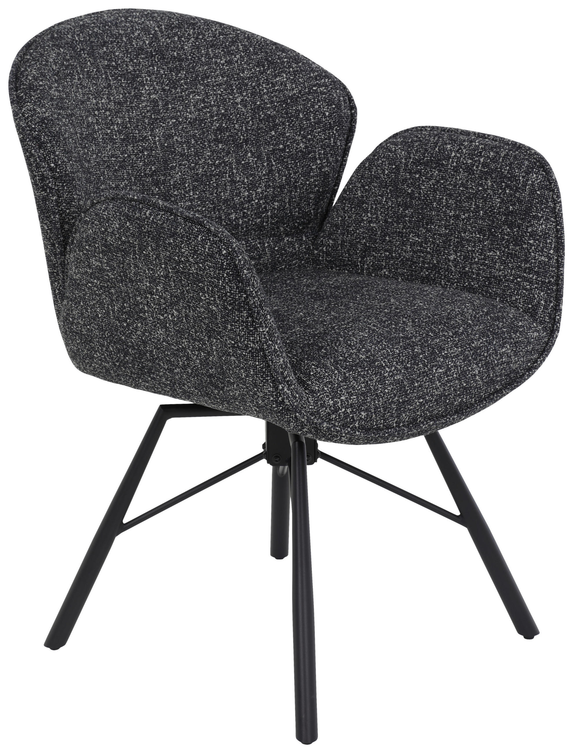 Sessel Bristol, 2er-Set anthrazit Metall Microfaser B/H/T: ca. 62x83x66 cm