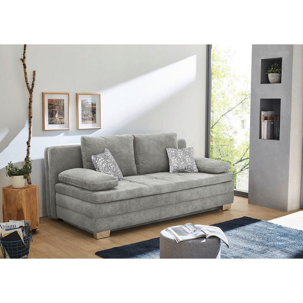 Thumbnail - Dauerschlafsofa grau Polyester B/H/T: ca. 203x85x106 cm