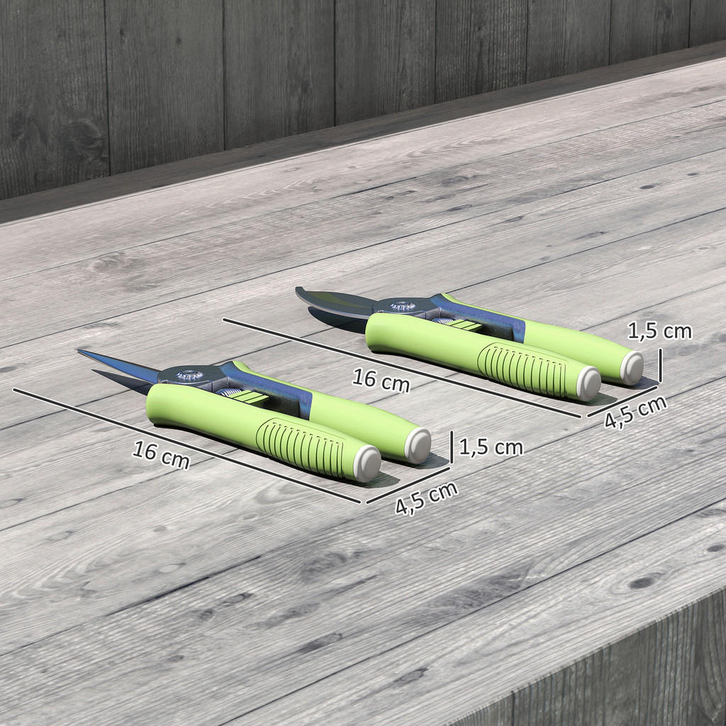 Thumbnail - Outsunny Gartenwerkzeug Set grün Aluminium B/H/L: ca. 4,5x1,5x16,5 cm