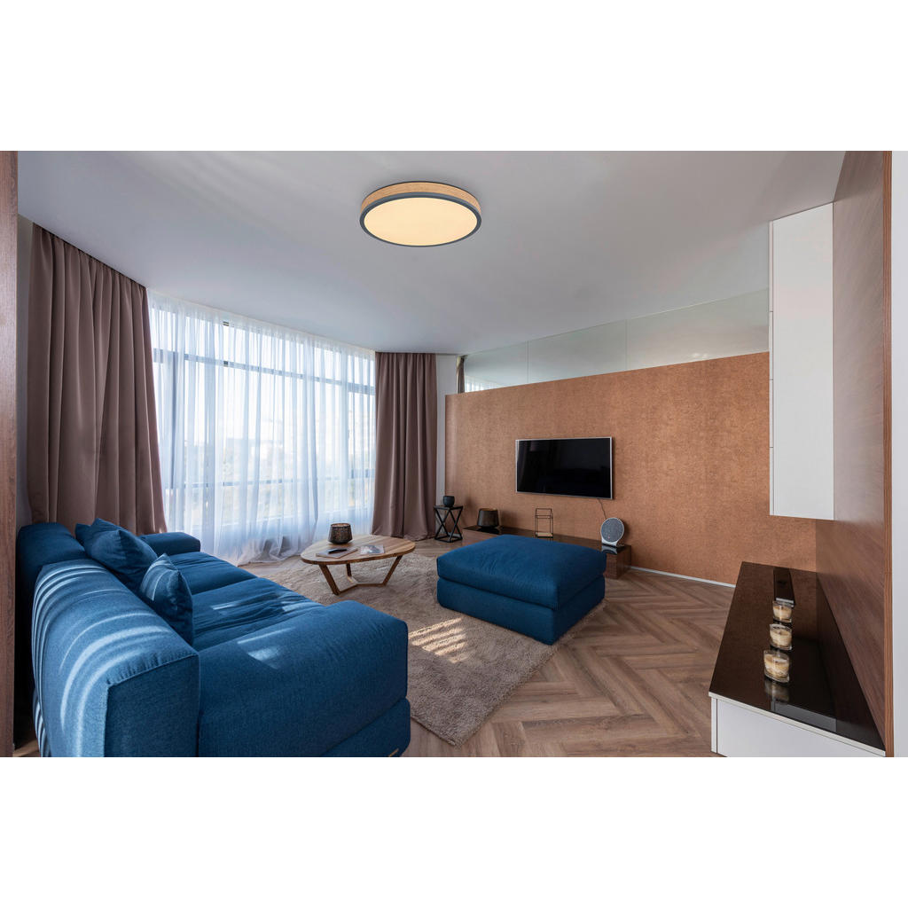 Thumbnail - GLOBO LED-Deckenleuchte Opal Graphit Metall Kunststoff H/D: ca. 8,5x45 cm