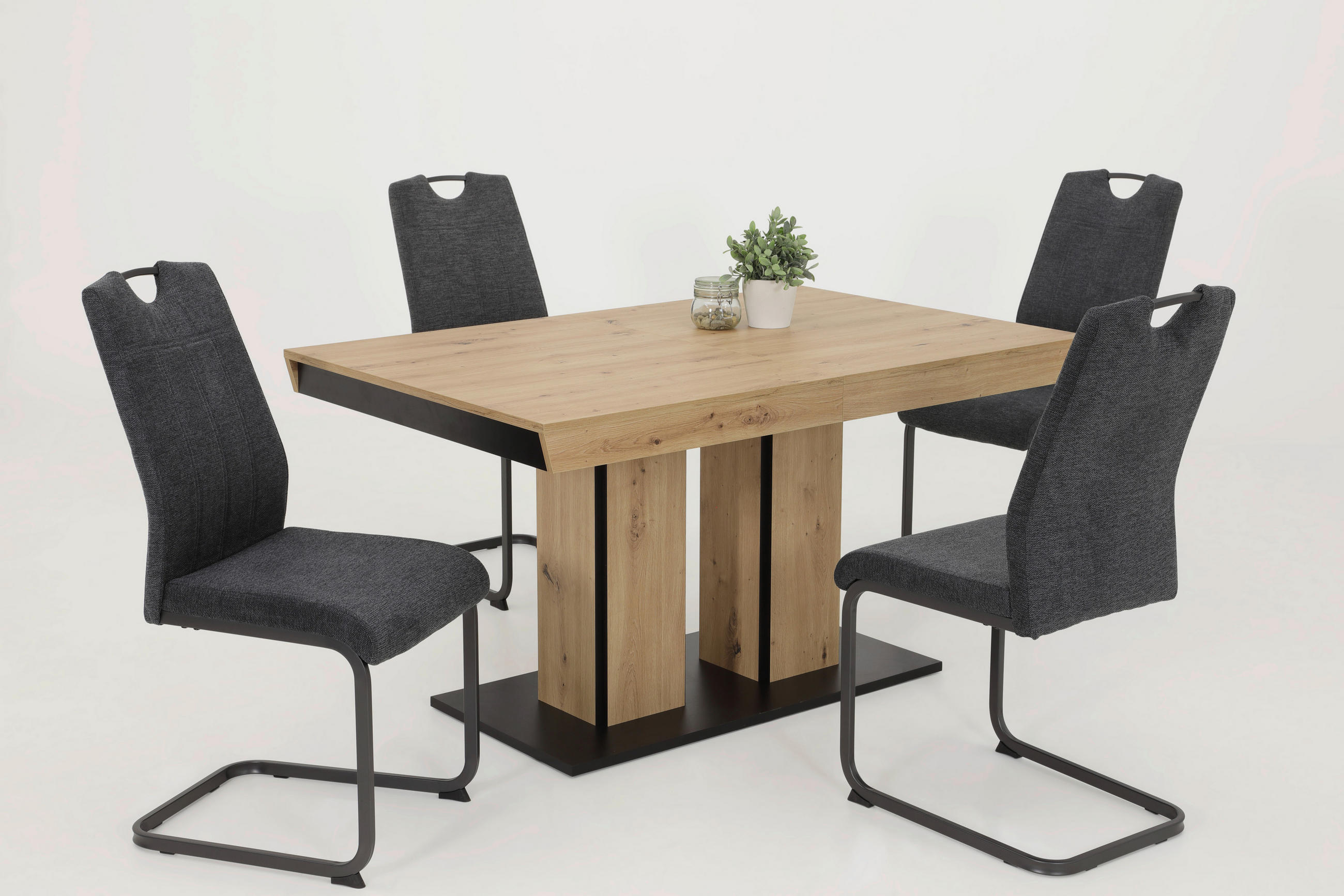 Essgruppe Britta I Eiche anthrazit Holzwerkstoff B/H/T: ca. 220x76x90 cm