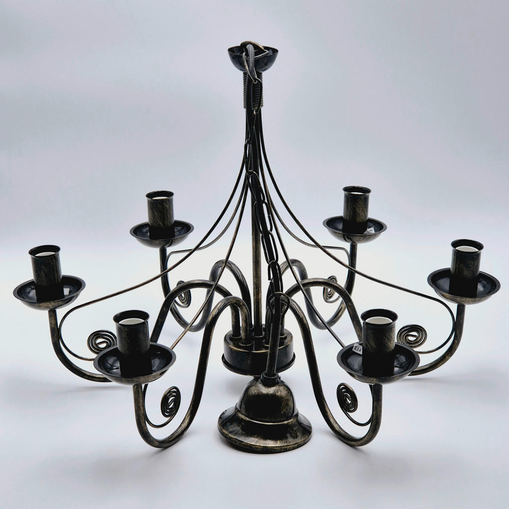 Thumbnail - Lamkur Kronleuchter Donato schwarz Stahl B/H/L: ca. 57x72x57 cm E14 6 Brennstellen