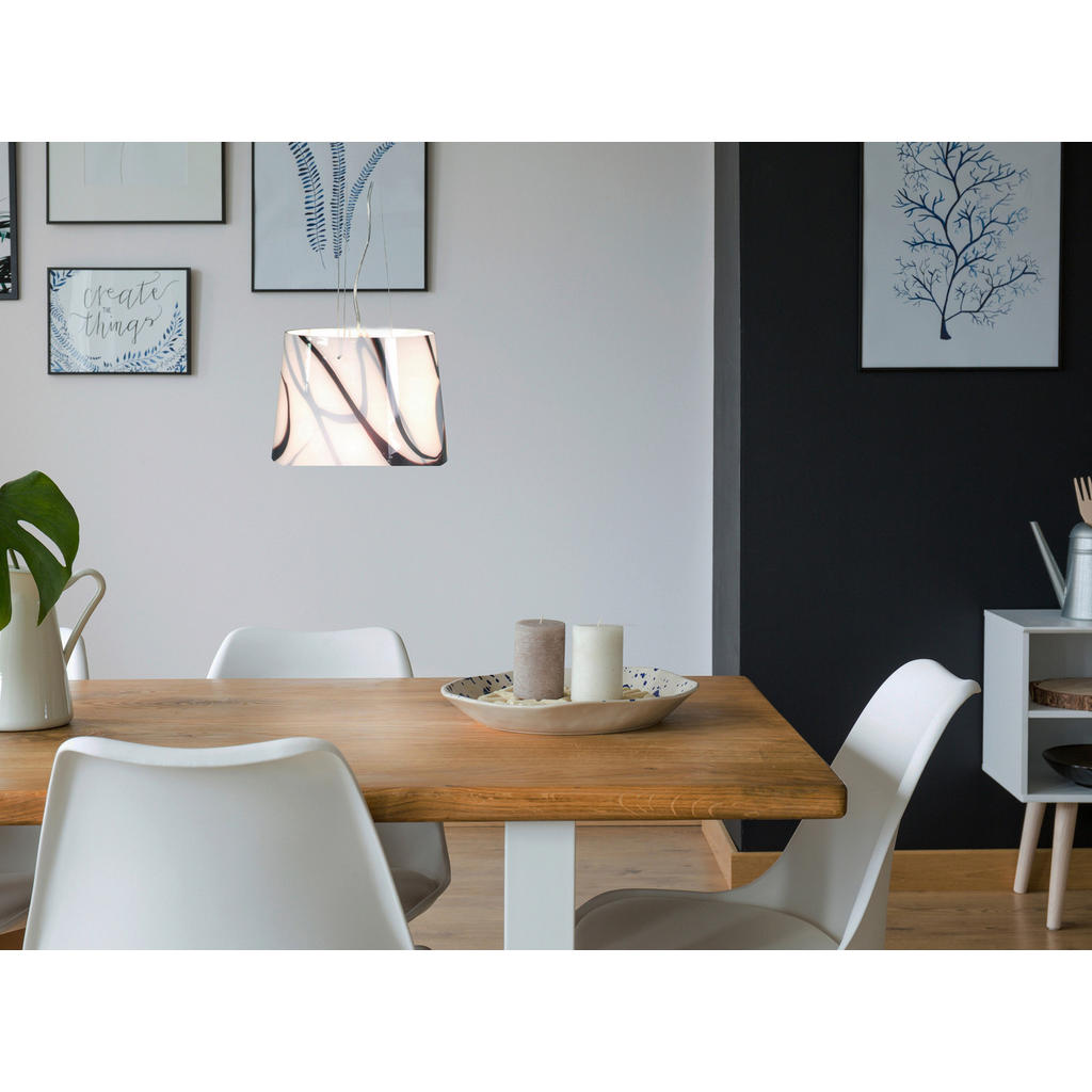 Thumbnail - Näve Leuchten Pendelleuchte 731722 weiß Glas Metall B/H/T: ca. 29x21x29 cm E27 1 Brennstellen