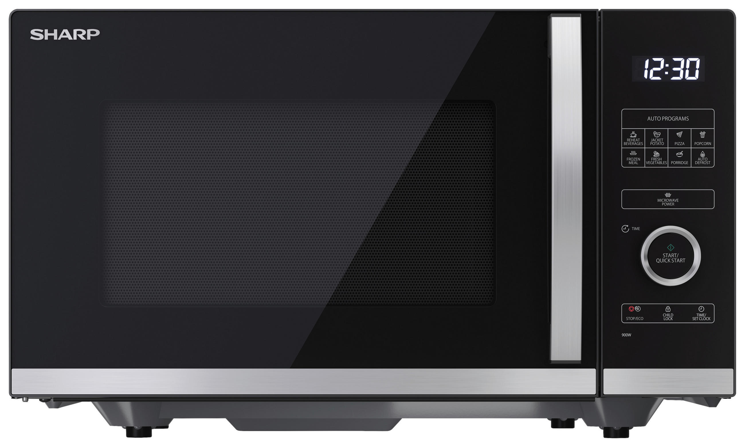 Sharp Mikrowelle YC-QS254AE-B schwarz Stahl B/H/T: ca. 49x28,8x39,5 cm