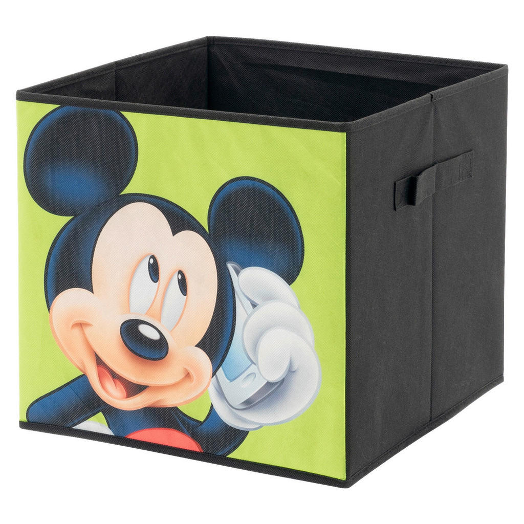 Thumbnail - Stoffbox Mickey/Minnie schwarz B/H/T: ca. 32x32x32 cm