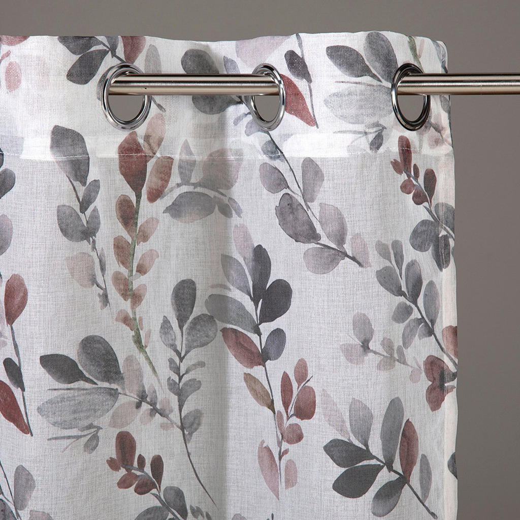 Thumbnail - Ösenvorhang Blätterzweig grün B/L: ca. 140x245 cm