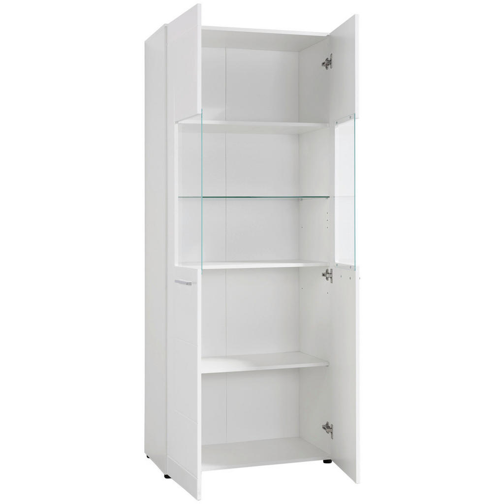 Thumbnail - Vitrine Atlanta weiß Hochglanz perlweiß Optik B/H/T: ca. 75x188x40 cm