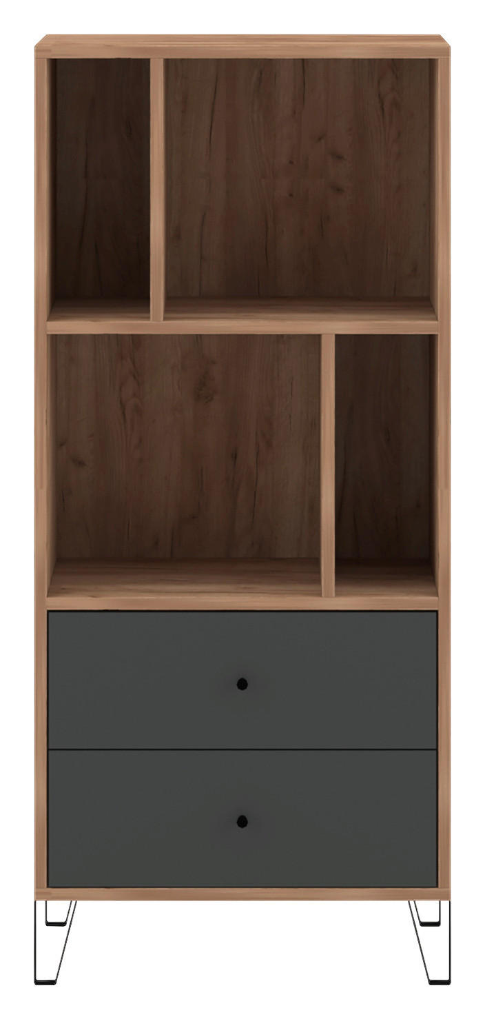 Thumbnail - Regal BILBAO Eiche Tabak Nachbildung anthrazit B/H/T: ca. 63,4x135,2x40 cm