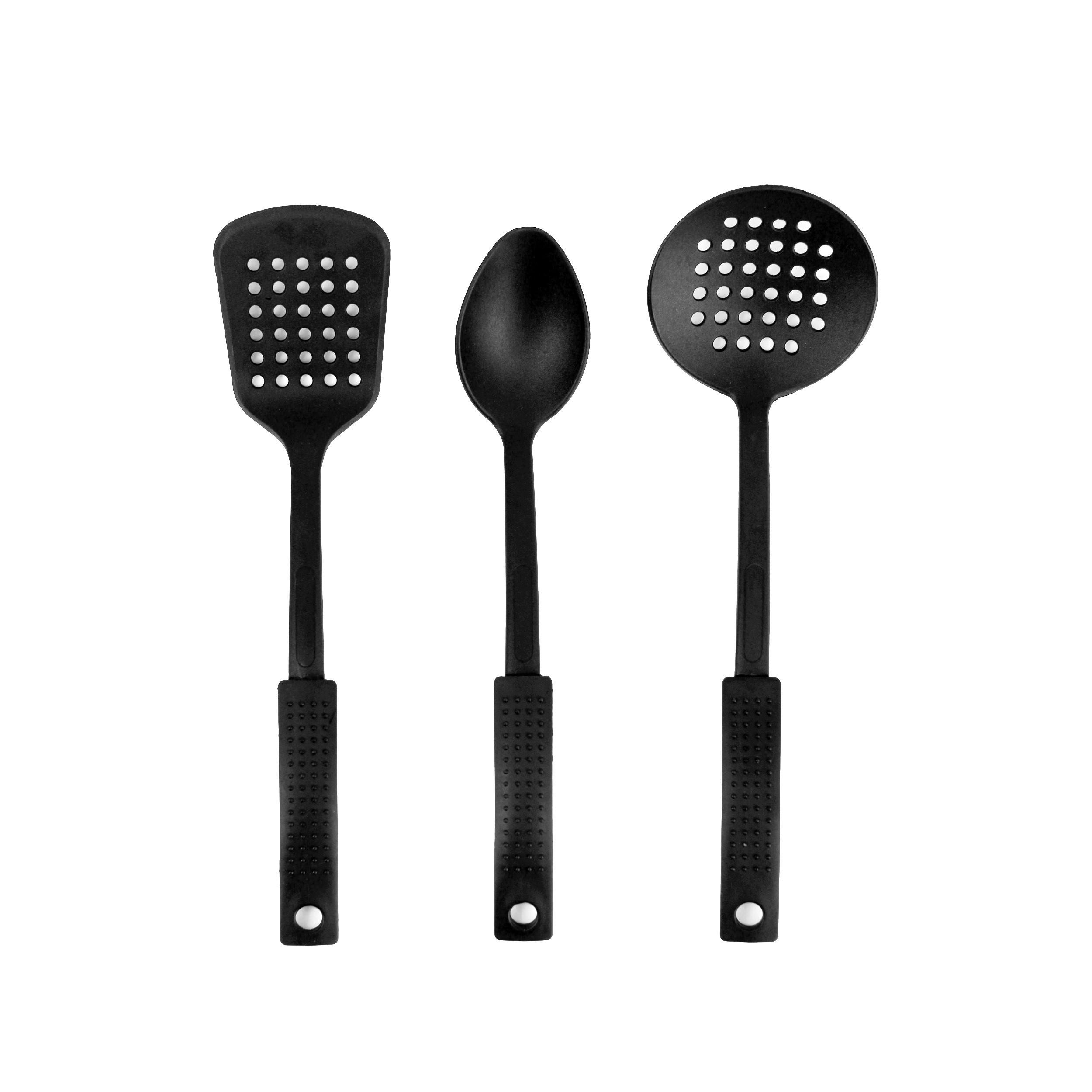 SAN IGNACIO Küchenhelfer DOTS schwarz Kunststoff B/H/L: ca. 10,5x2x34 cm