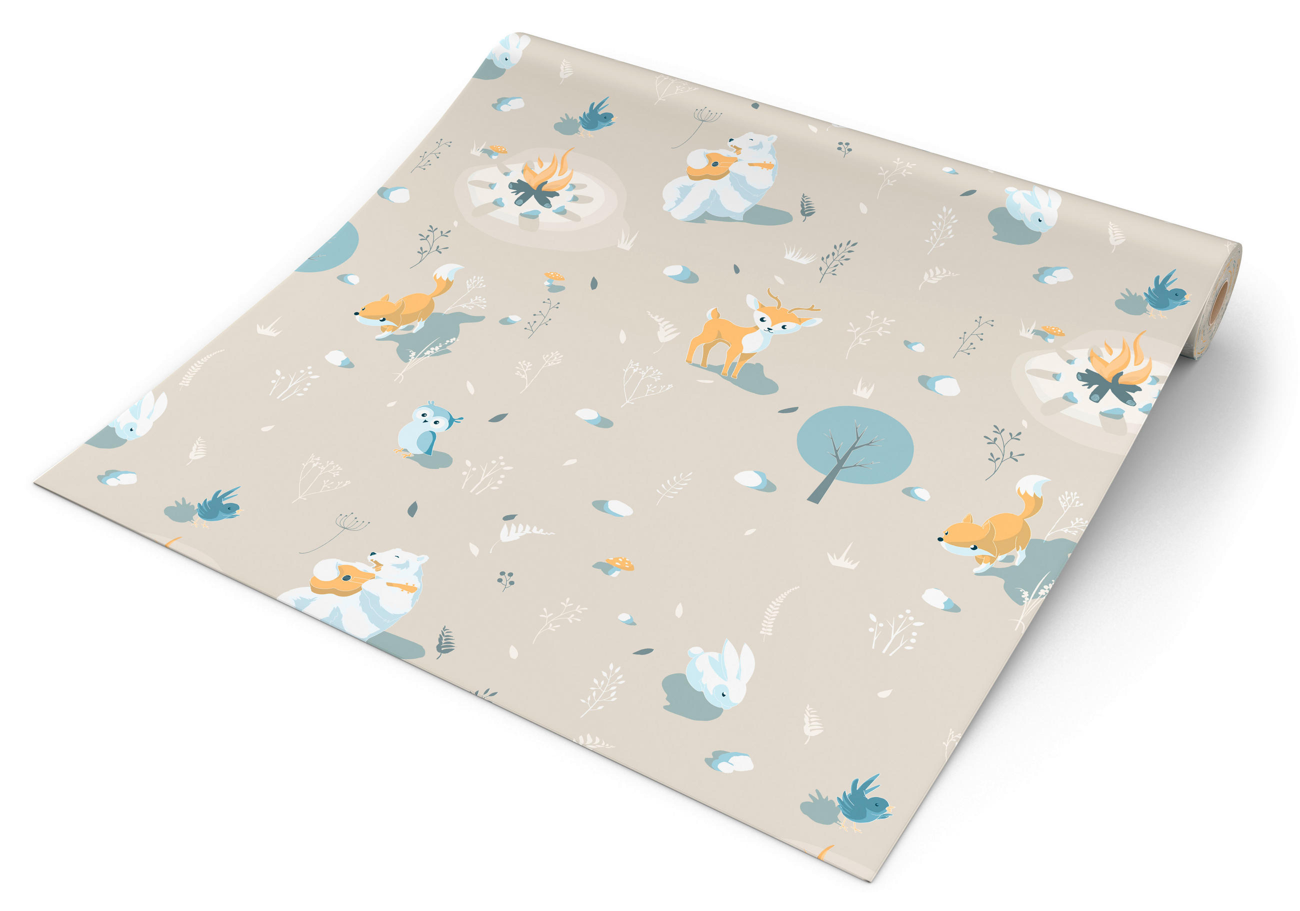 UGEPA Vliestapete Waldtiere beige bunt B/L: ca. 53x1005 cm