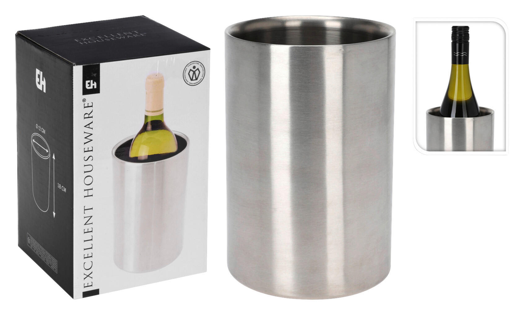 Thumbnail - Weinkühler silber Edelstahl H/D: ca. 20x12 cm