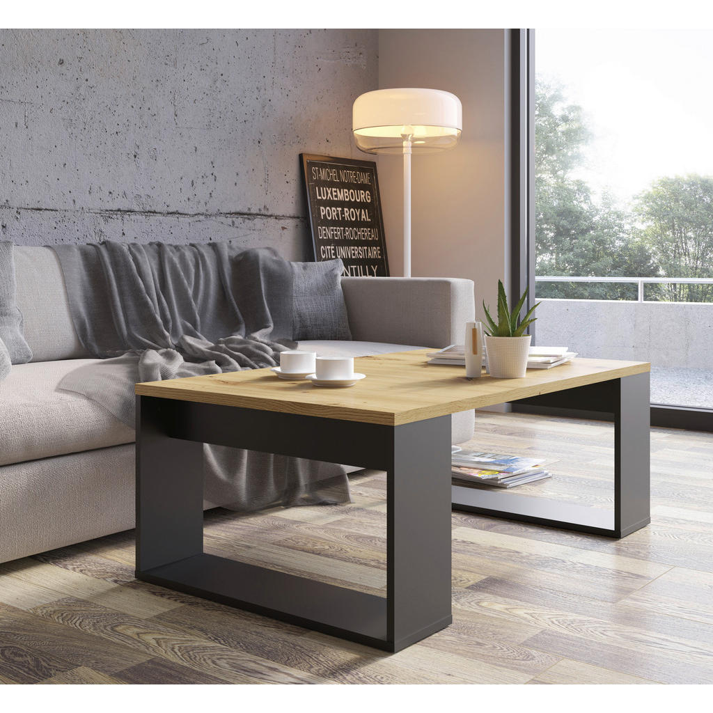 Thumbnail - Couchtisch Zentaro Eiche Artisan Spanplatte B/H/T: ca. 110x41x67 cm