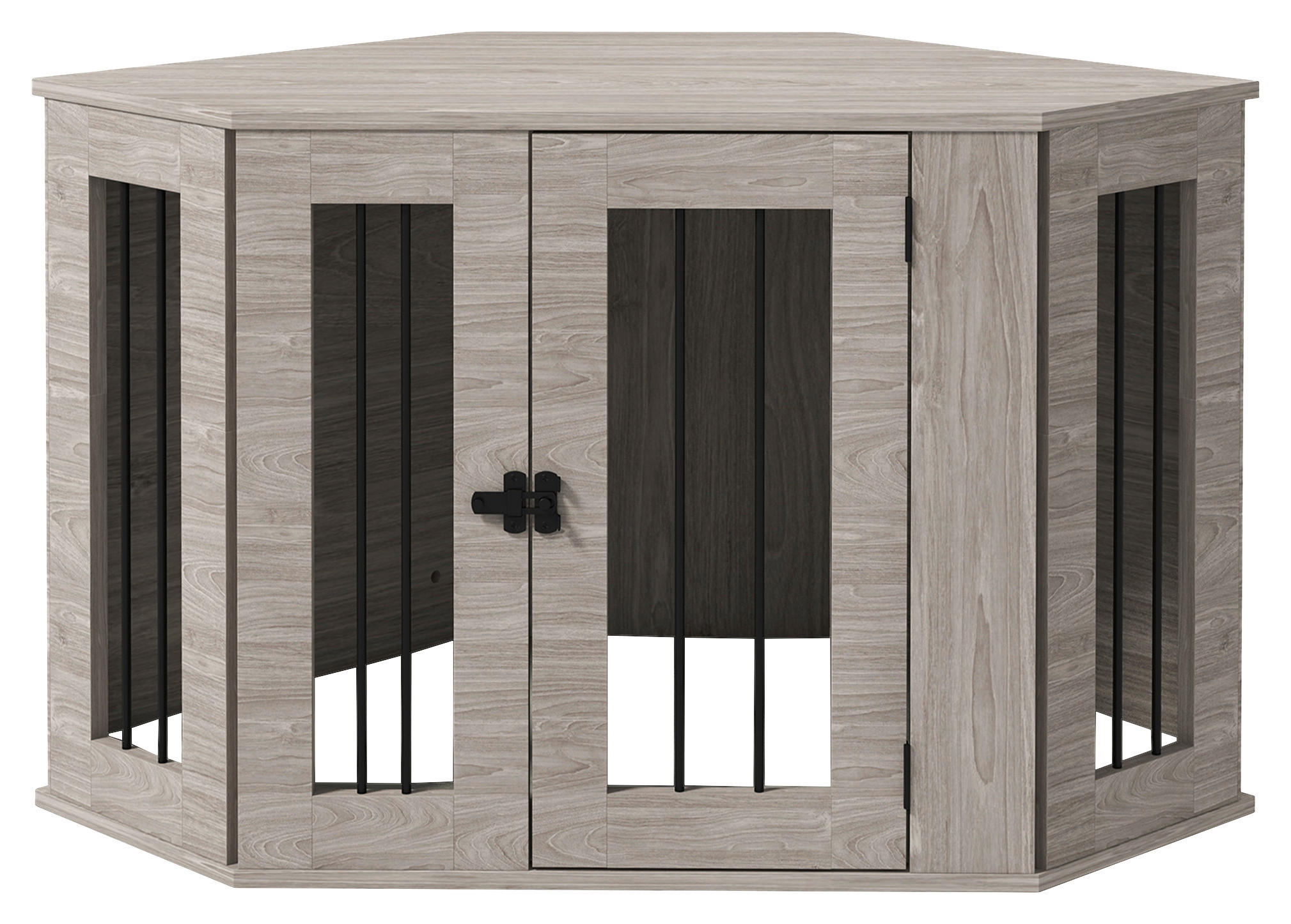 PawHut Hundekäfig walnuss Spanplatte B/H/L: ca. 55x63x104 cm