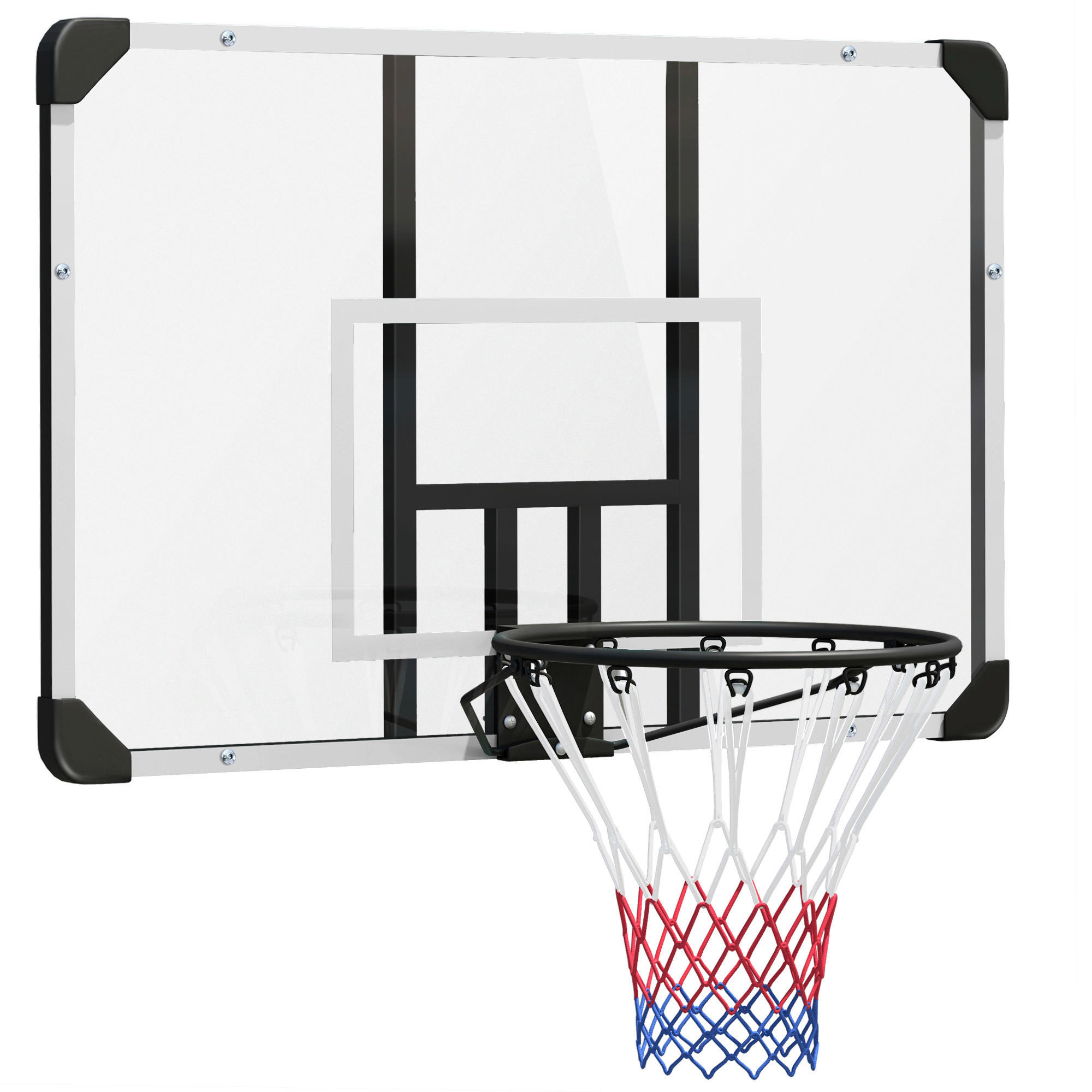 SPORTNOW Basketballkorb transparent Stahl B/H/L: ca. 61x73x113 cm