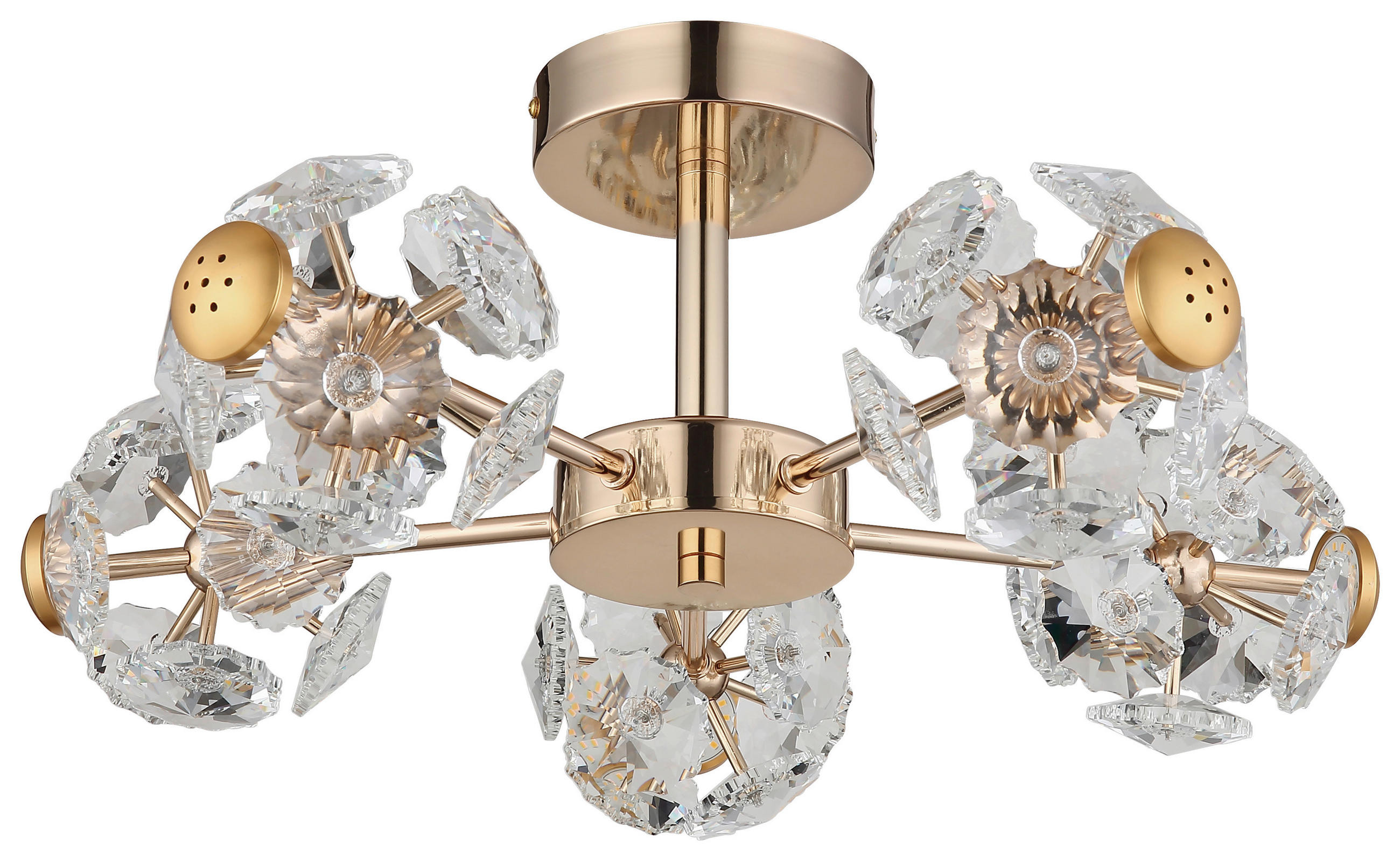 GLOBO Deckenleuchte gold klar Glas Metall H/D: ca. 22x50 cm 1 Brennstellen