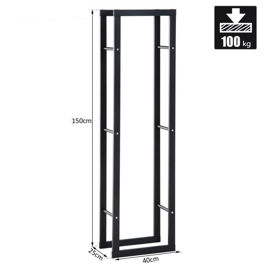 Thumbnail - HOMCOM Kaminholzständer schwarz B/H/T: ca. 40x150x25 cm