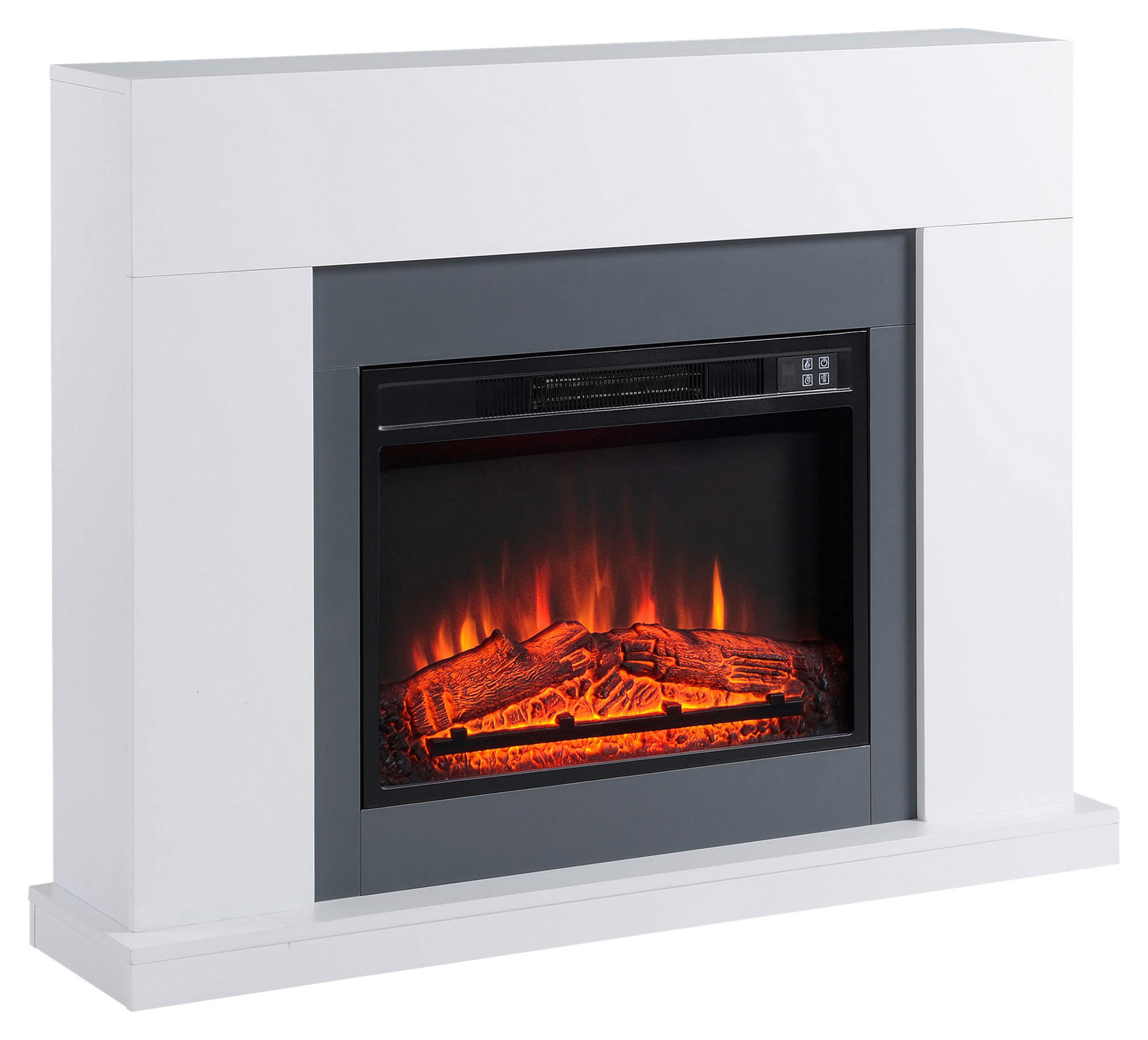 HOMCOM Elektro-Kamin weiß Stahl MDF Kunststoff B/H/T: ca. 113x87,5x16,6 cm ca. 2000 W