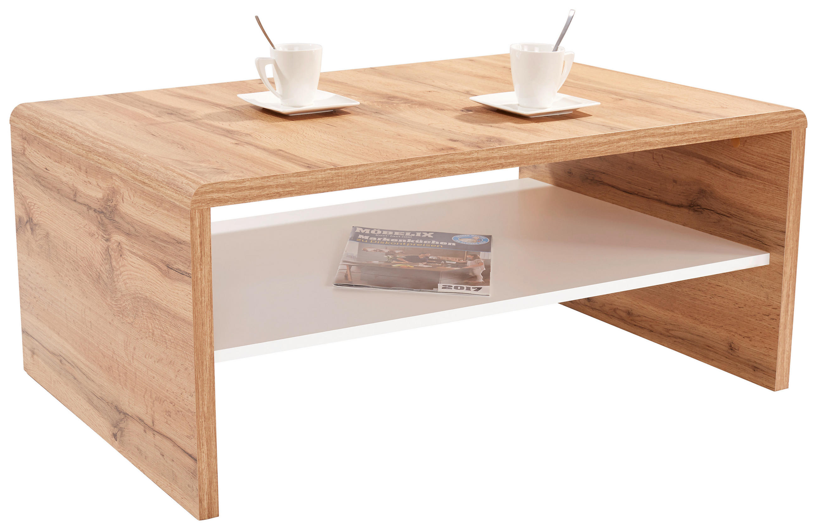 Couchtisch Cala Luna C4T02 Eiche Wotan Alpinweiß B/H/T: ca. 100x40x59 cm