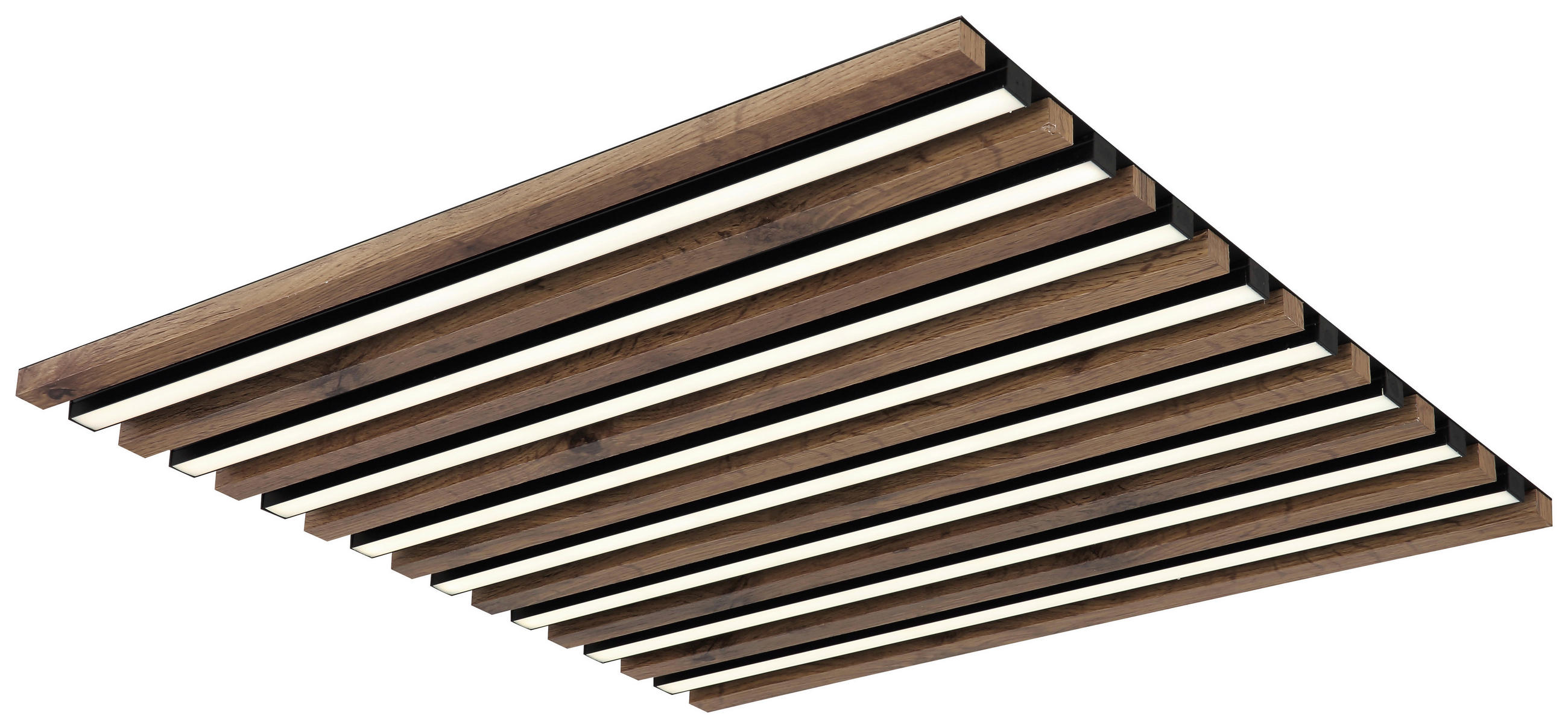 GLOBO LED-Deckenleuchte HAYDEN 67347D3CCT schwarz MDF Metall Kunststoff B/H/L: ca. 60x6x60 cm 1 Brennstellen